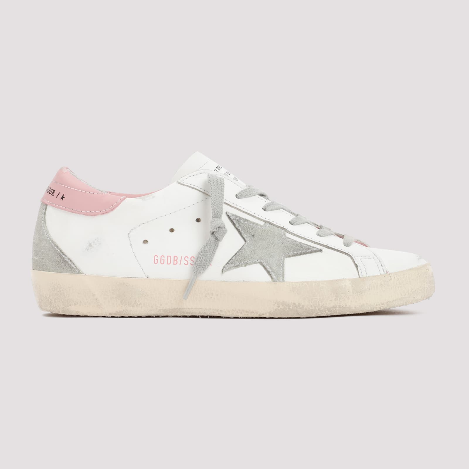 Golden Goose Super-star Leather Upper And Heel S In White