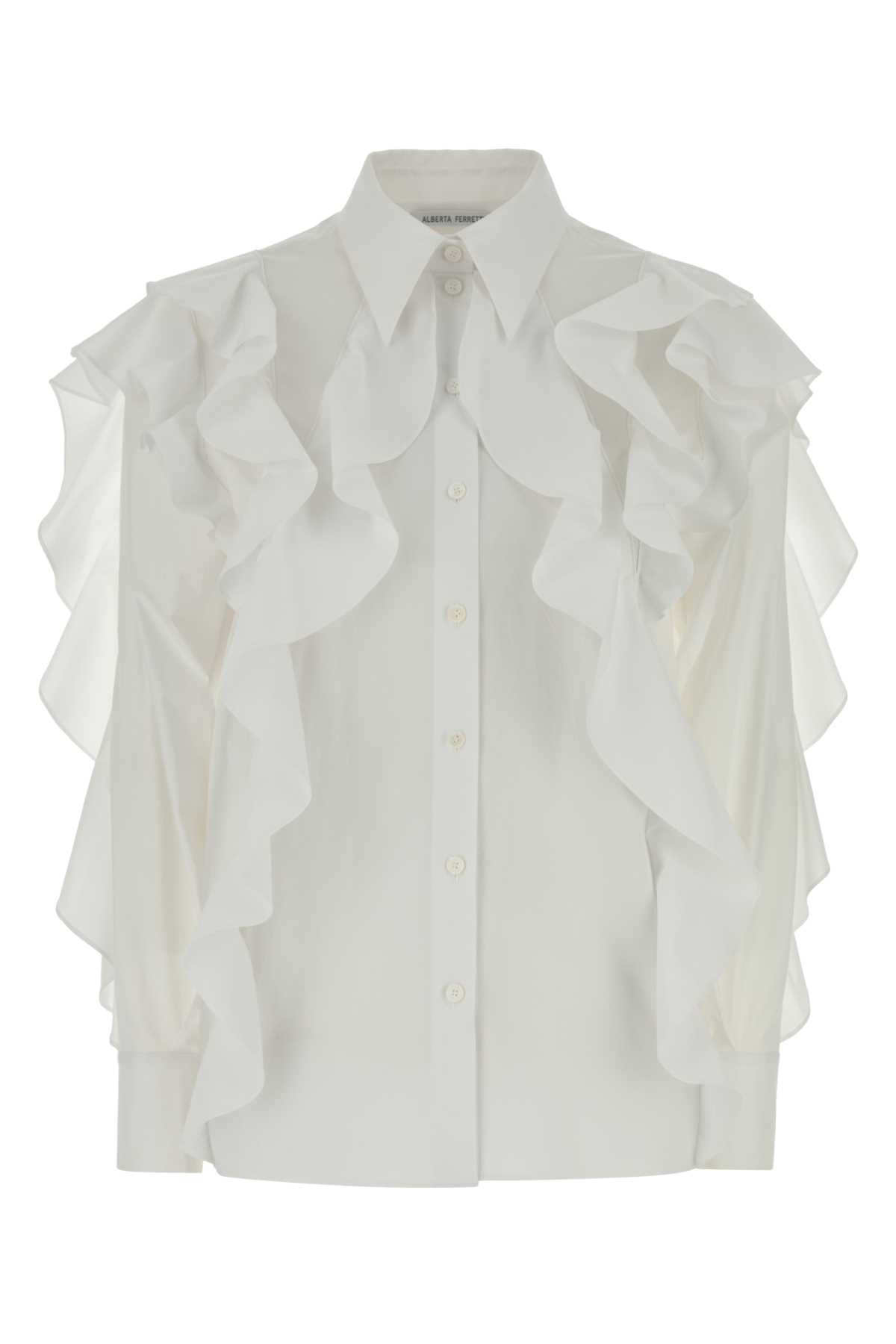 White Stretch Poplin Shirt