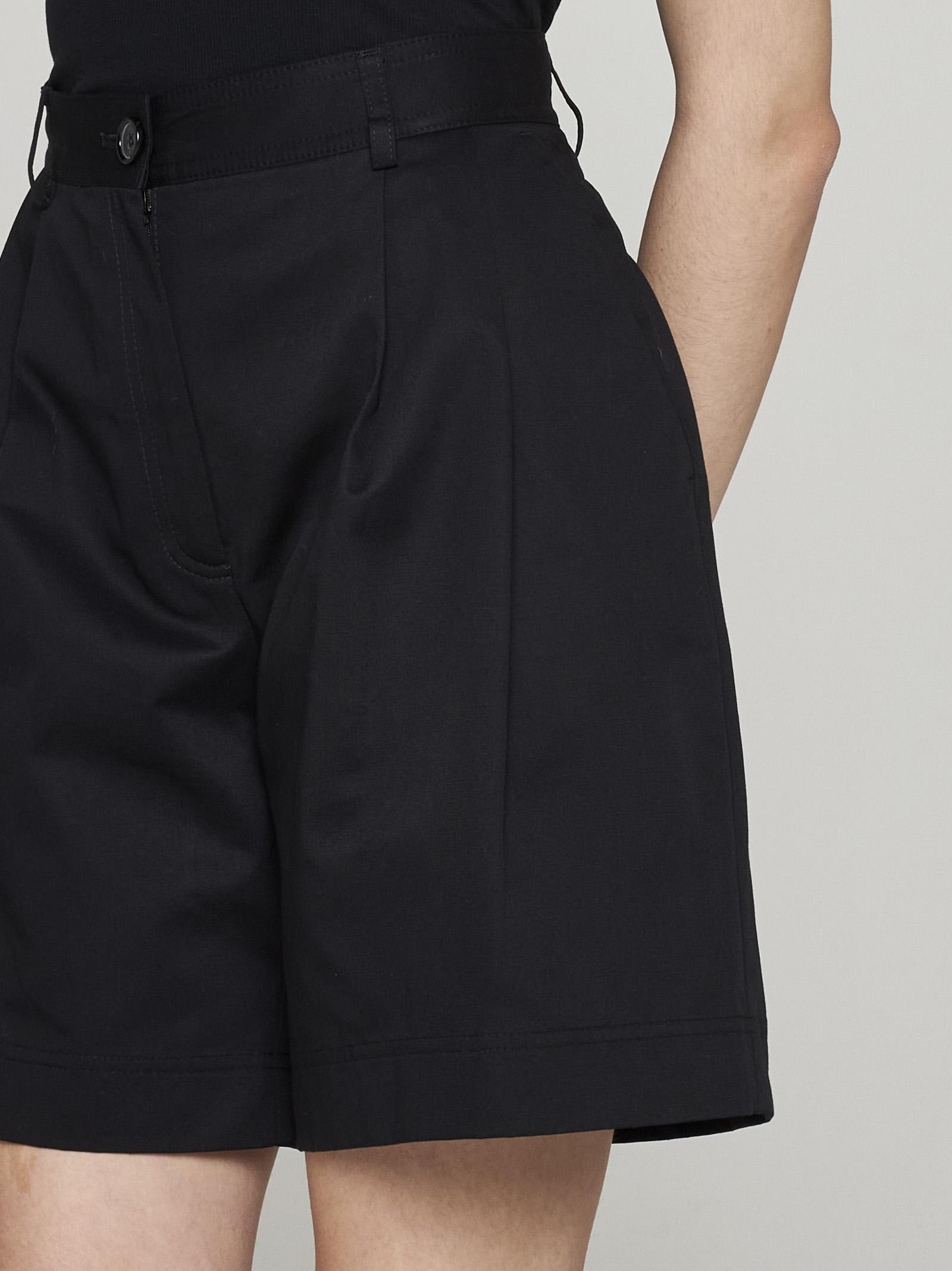 Shop Totême Cotton Twill Shorts In Black