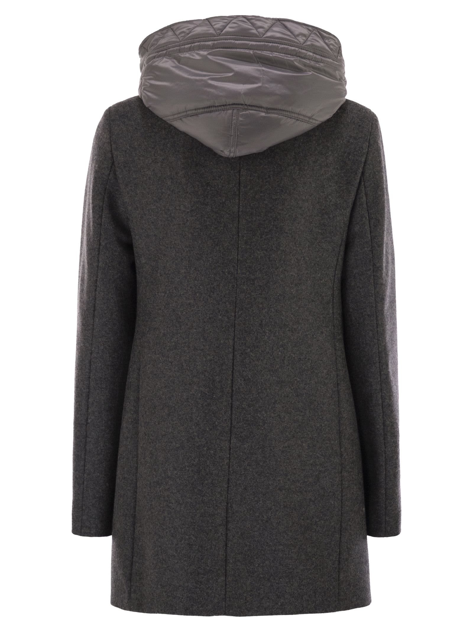 Fay Toggle Coat In Mélange Wool Cloth In Gray