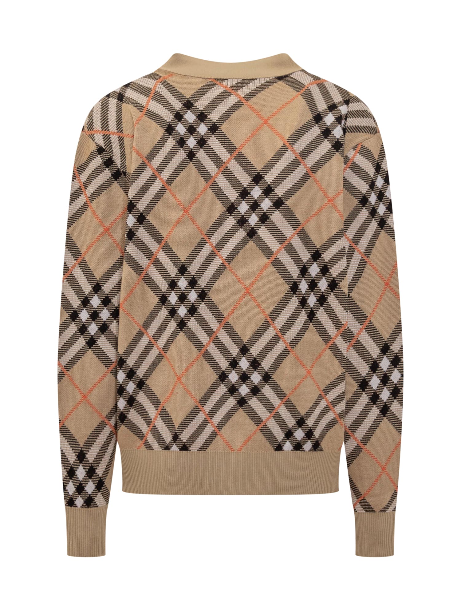 Shop Burberry Cardigan In Sand Ip Check