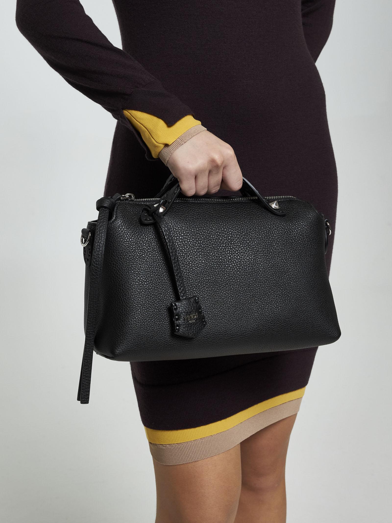 Shop Fendi By The Way Leather Medium Bag In Black