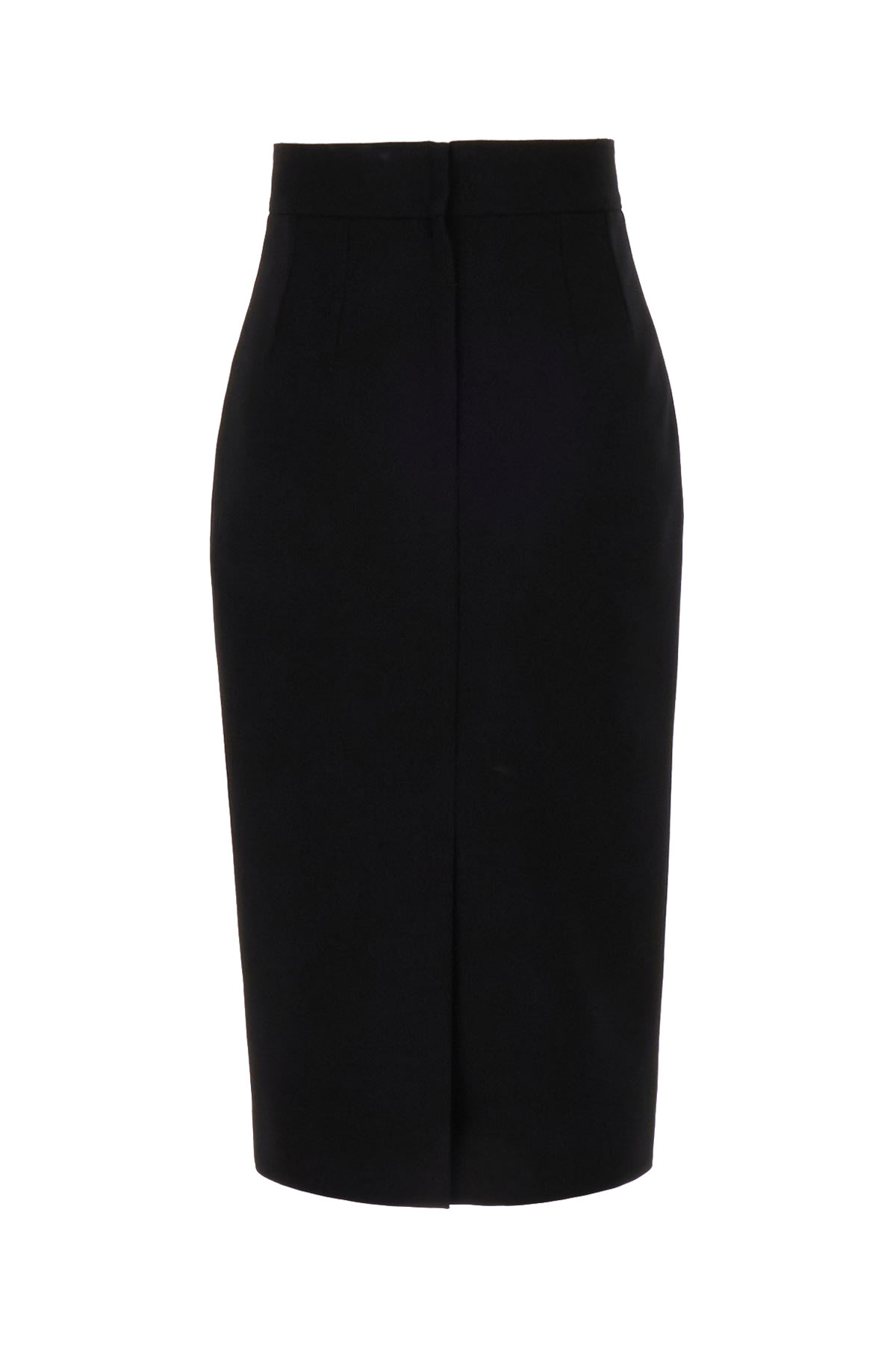 Shop Dolce & Gabbana Black Stretch Wool Skirt In Nero