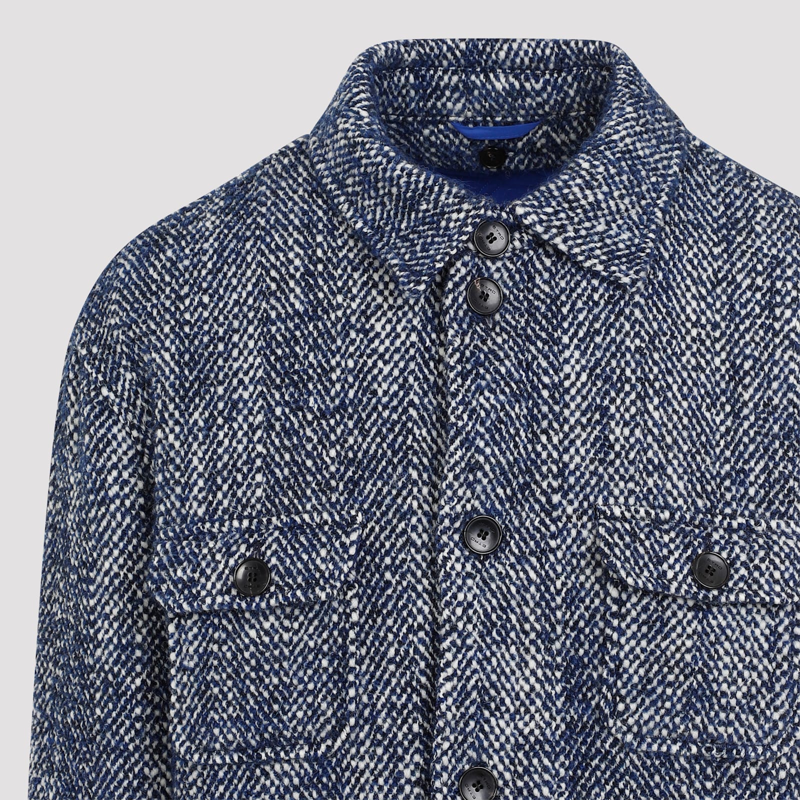 Shop Etro Wool Shirt In Bicolor