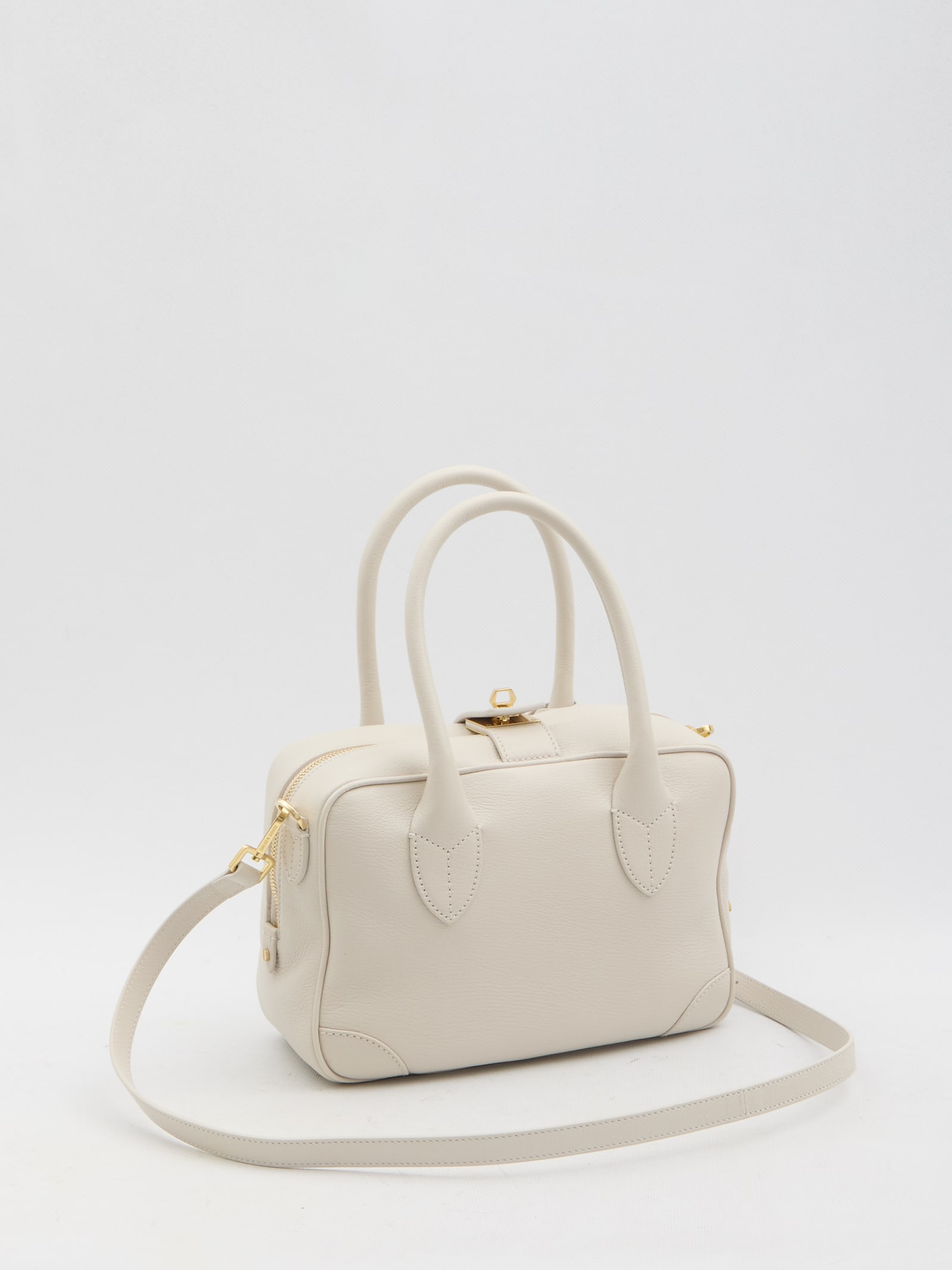 Golden Goose Vita Zip Goat Leather Top-handle Bag In Beige