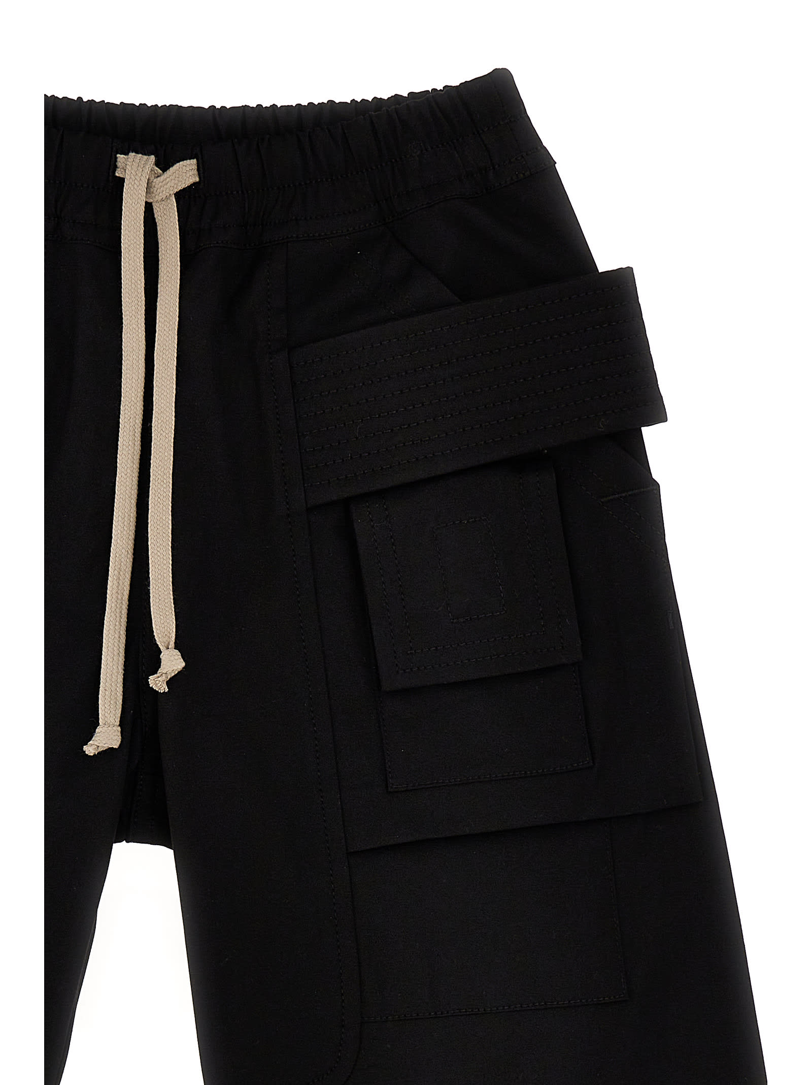 Shop Rick Owens Creatch Cargo Pods Bermuda Shorts In Black