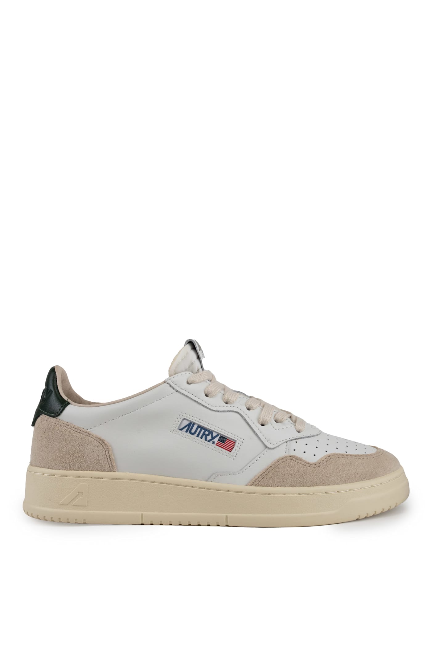 Autry Medalist Low Sneakers In Leather And Suede In Leat/suede Wht/mount