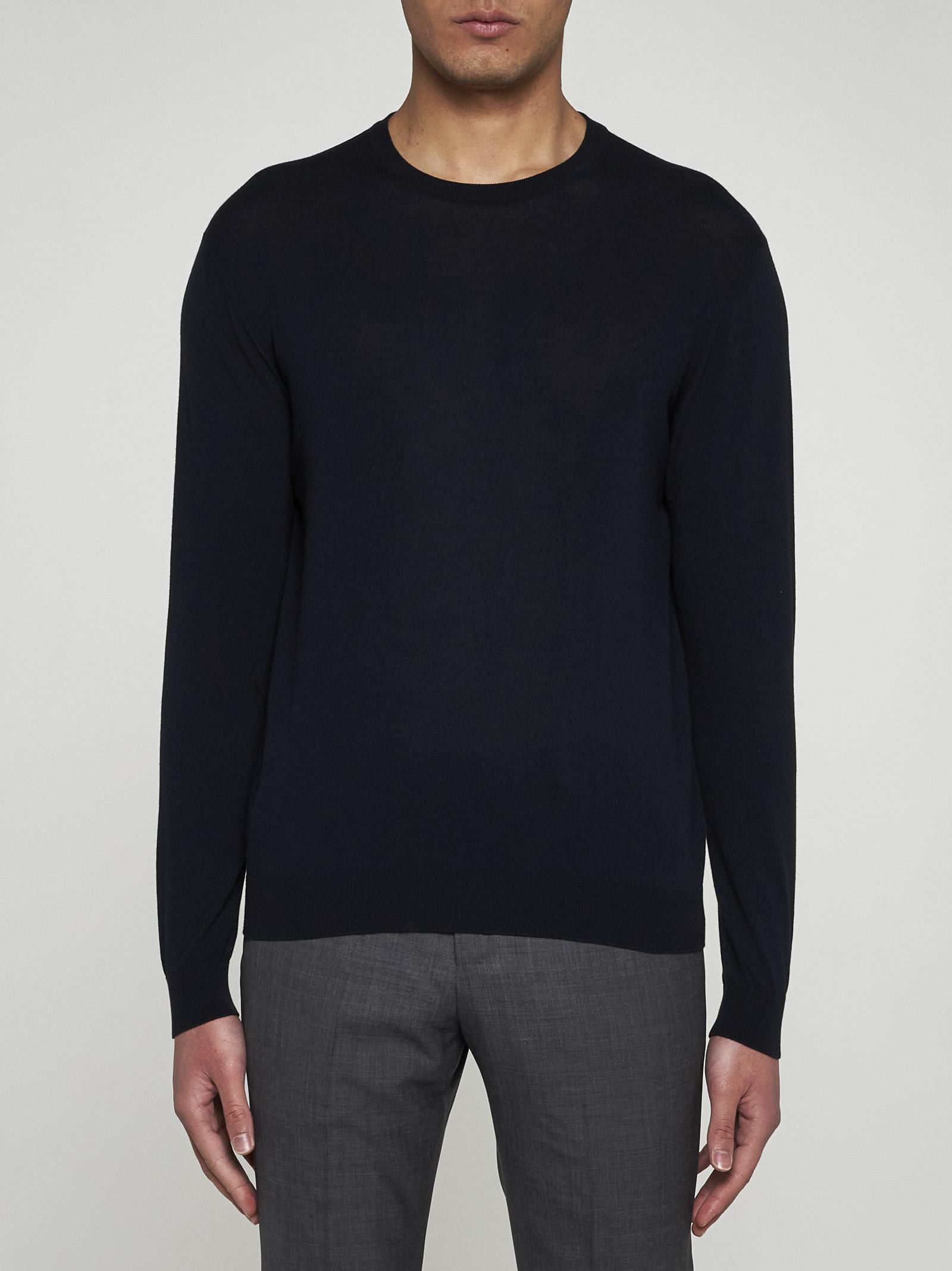Shop Malo Cotton Sweater In Blu Scuro