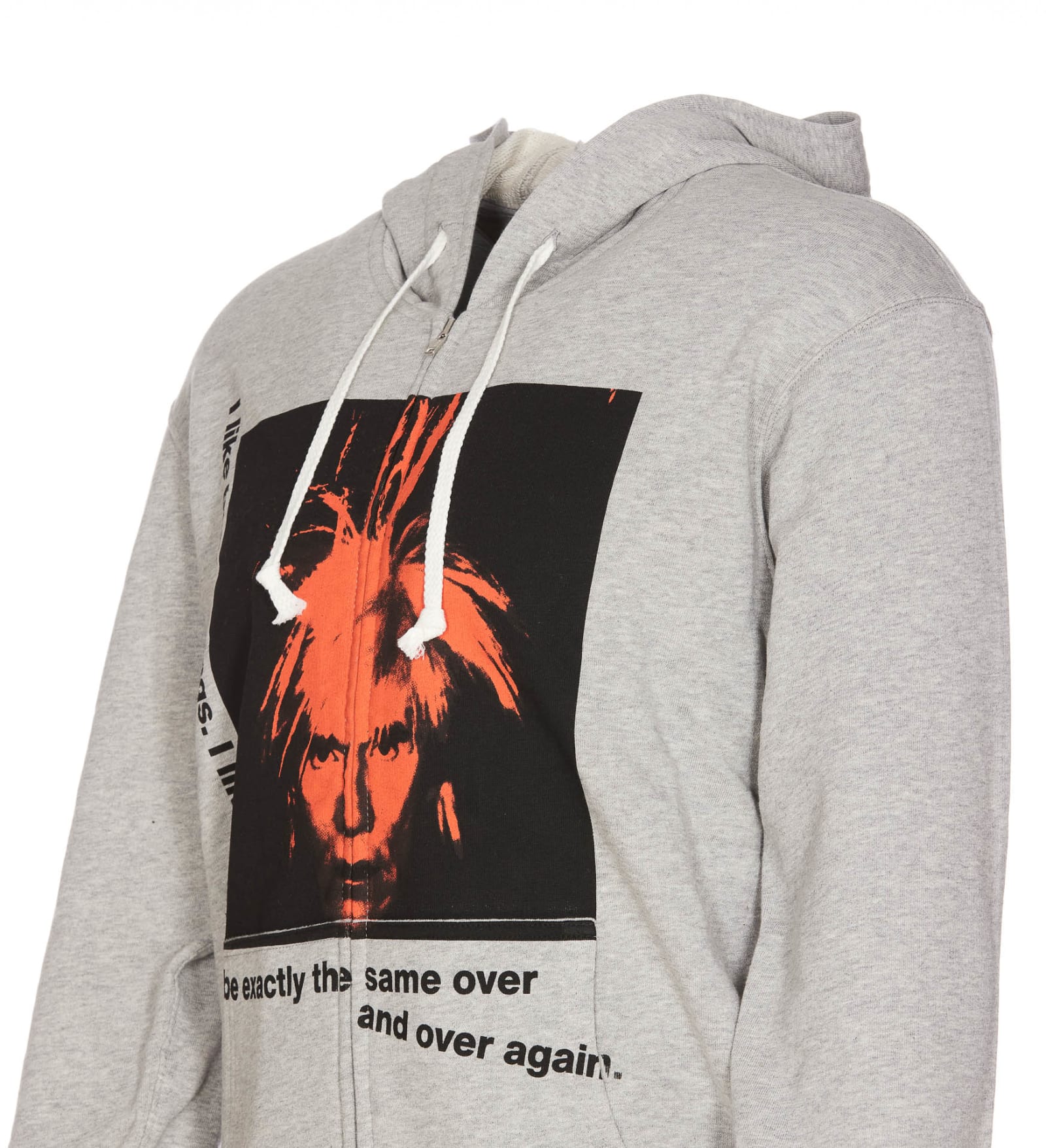 Shop Comme Des Garçons Andy Warhol Print Zip Up Sweatshirt In Grey