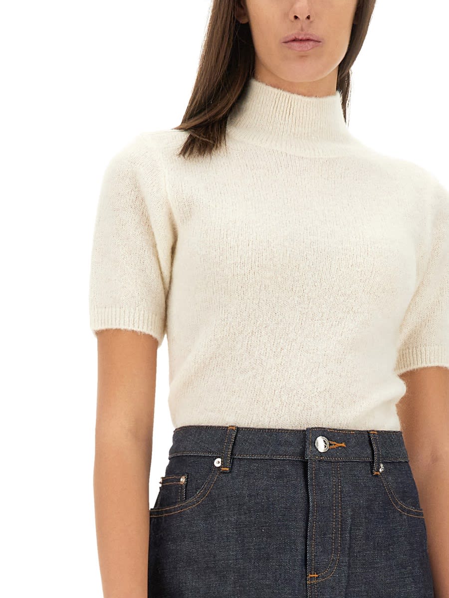 Apc Edie Short-sleeve Sweater In White
