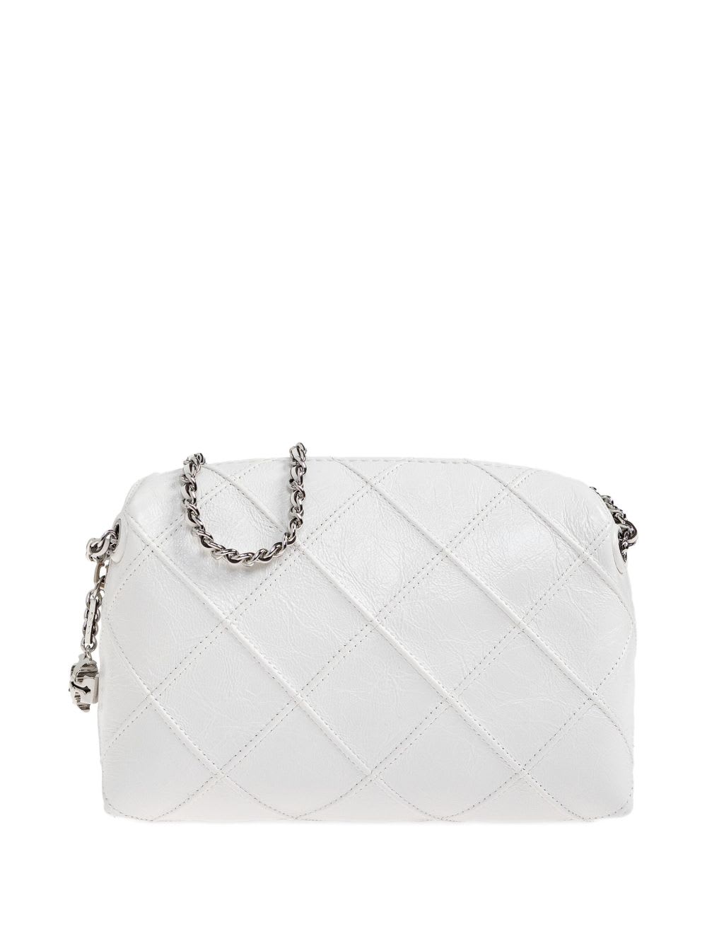 Tory Burch Fleming Leather Crossbody Bag In White