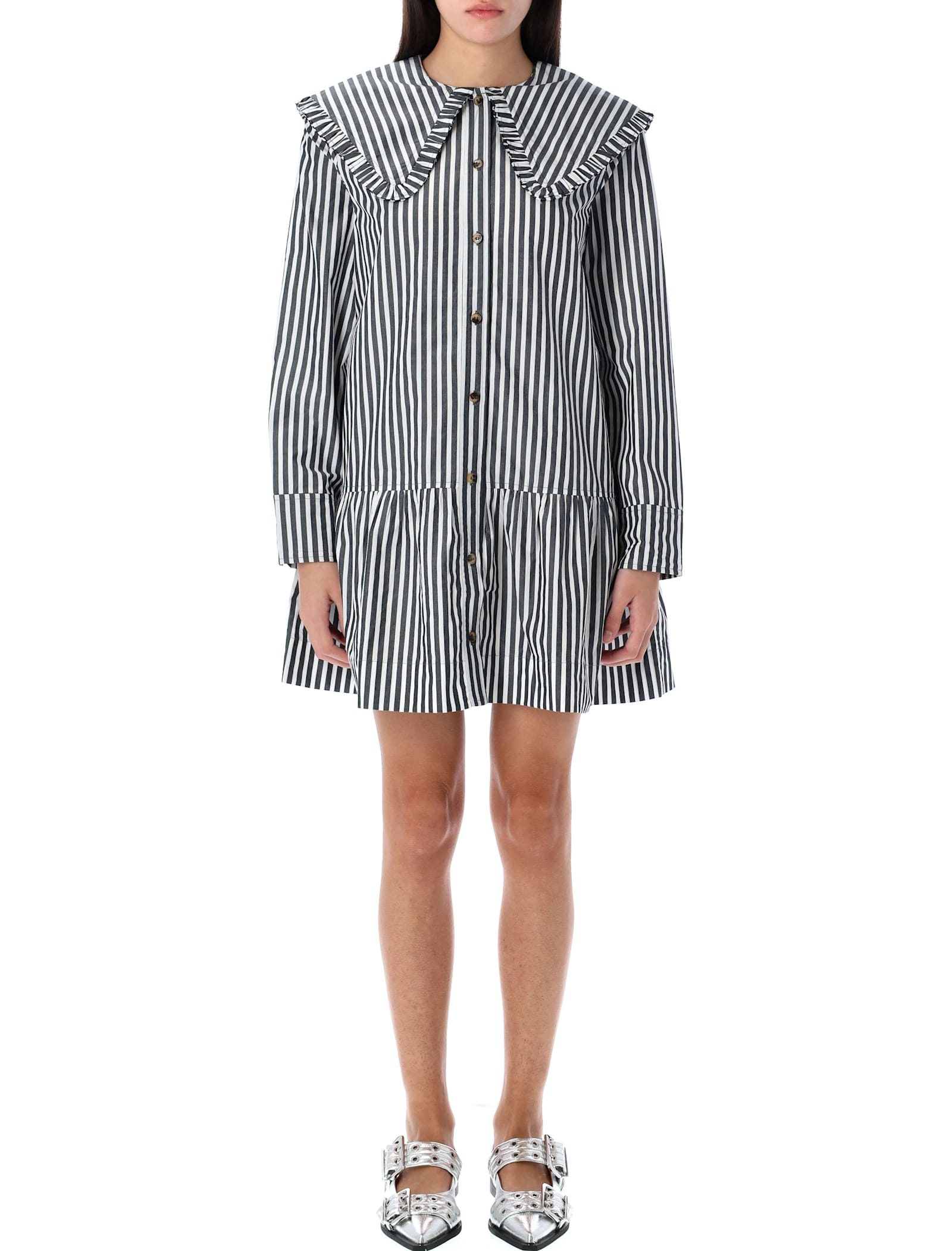 Stripe Mini Shirt Dress