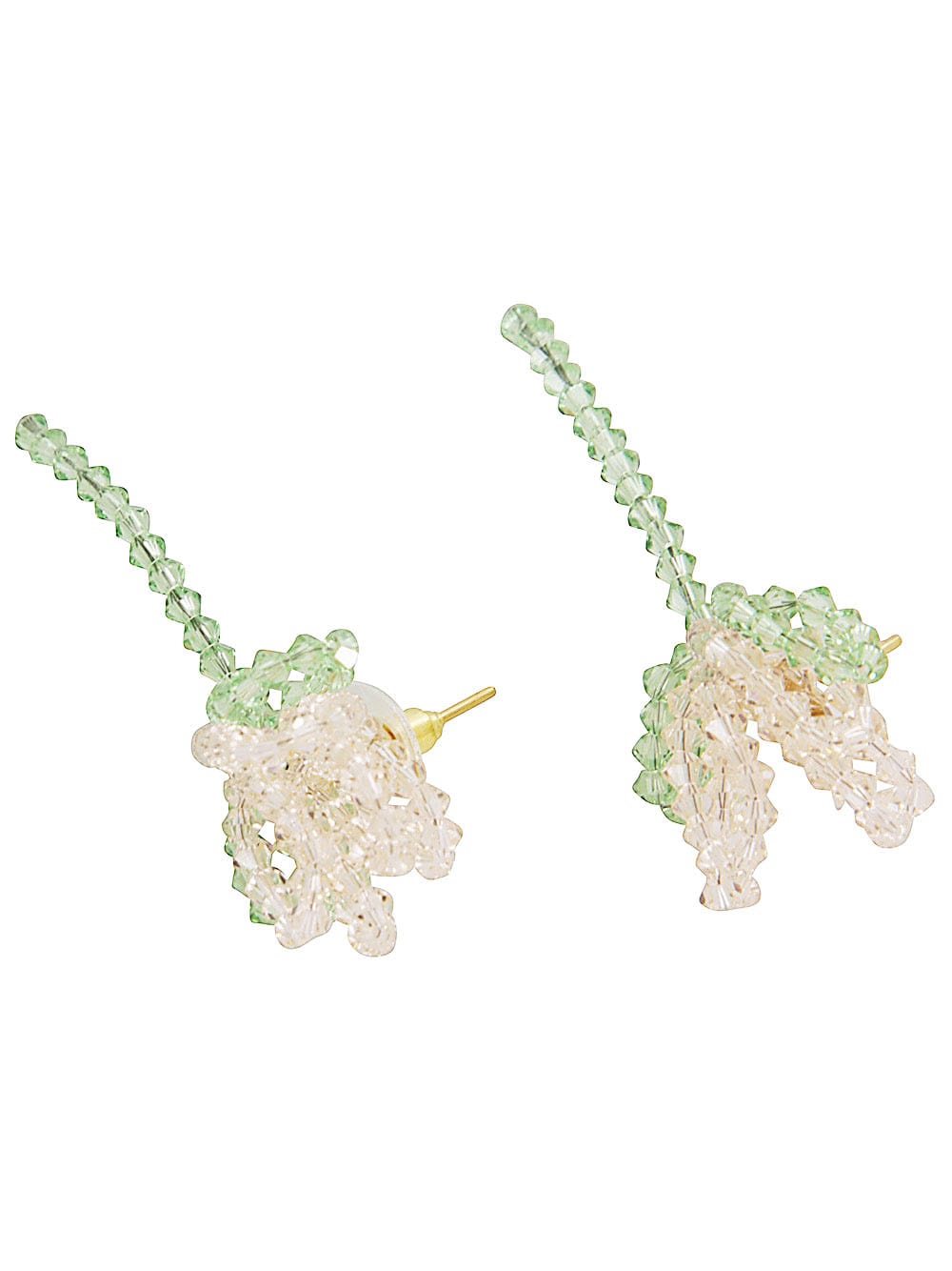 Shop Simone Rocha Cluster Crystal Flower Earring In Nude Mint