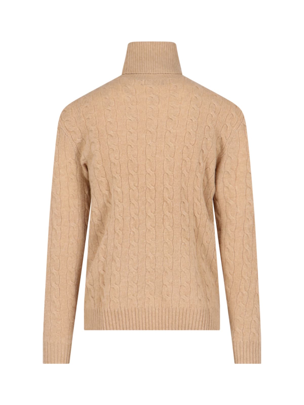 Shop Polo Ralph Lauren Logo Turtleneck Sweater In Brown