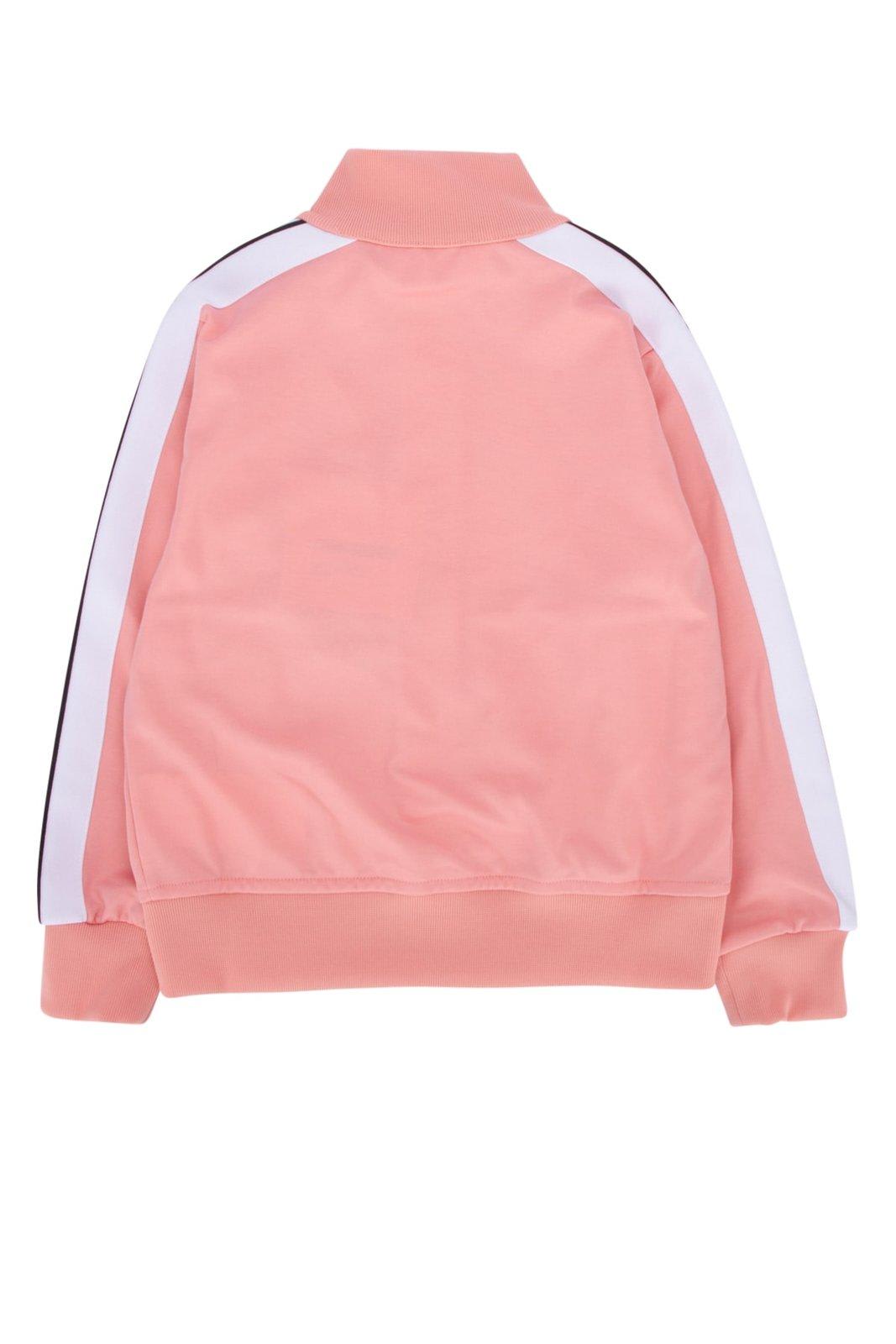 Shop Palm Angels Zipped Side Striped Track Jacket In Pink White