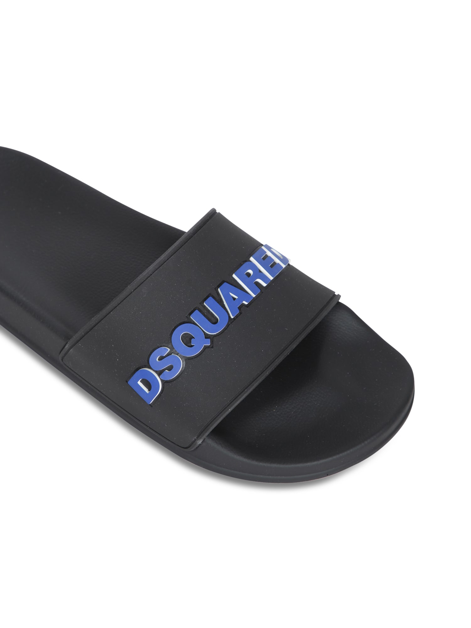 DSQUARED2 SLIDES D2 BLACK-BLUE SANDALS