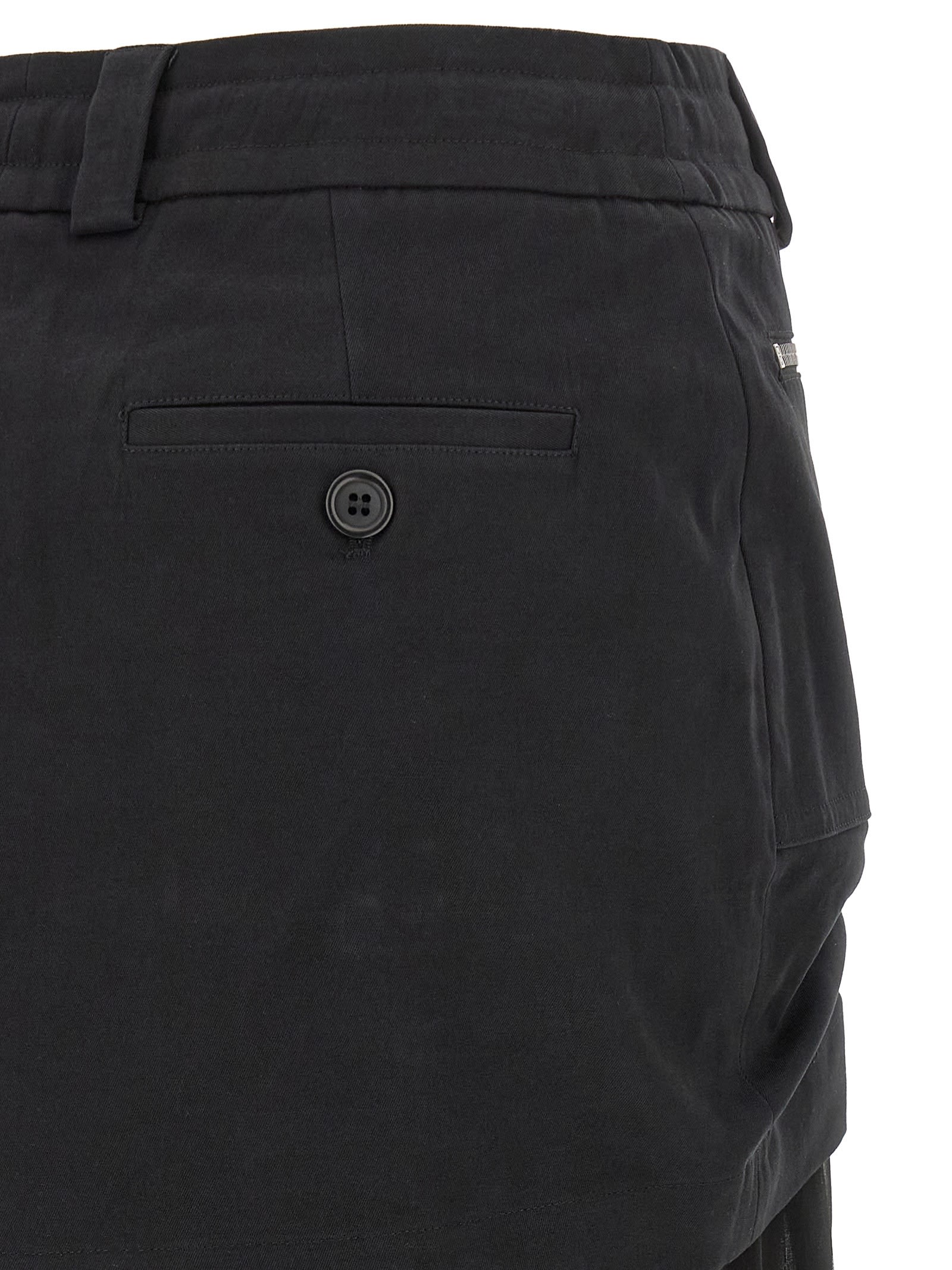 Dolce & Gabbana Twill And Chiffon Skirt In Black