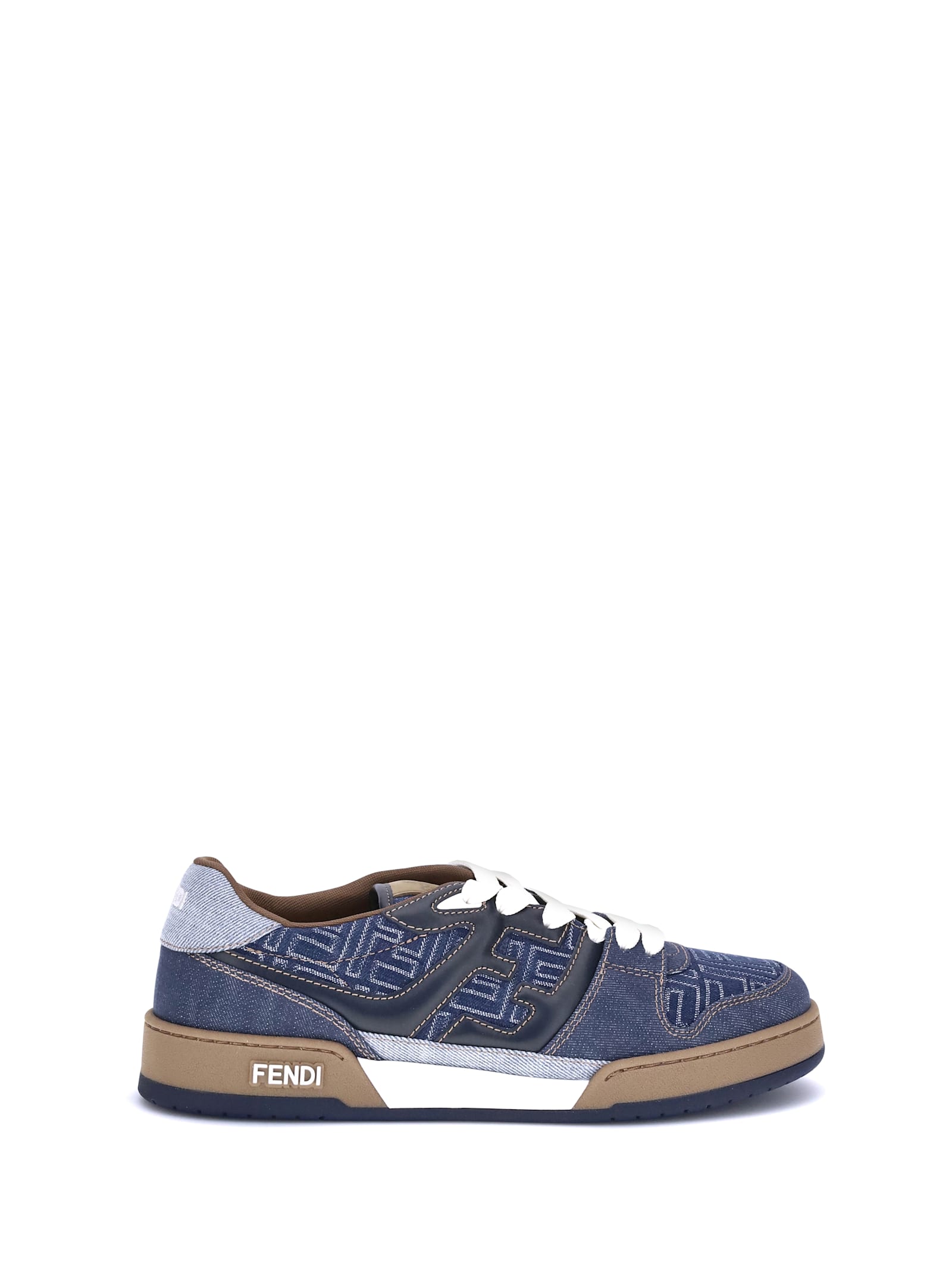 Fendi Match Jacquard Ff Sneaker Blue In Blue