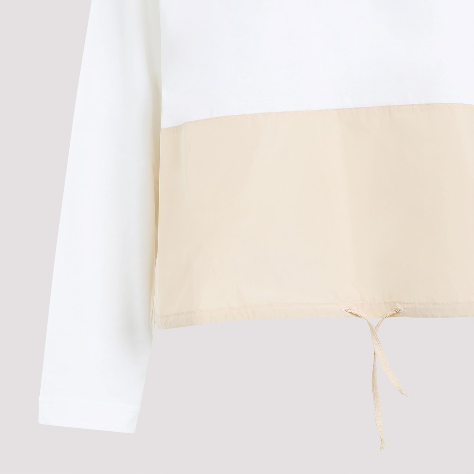Shop Fabiana Filippi Ls T-shirt In Bianco Vaniglia