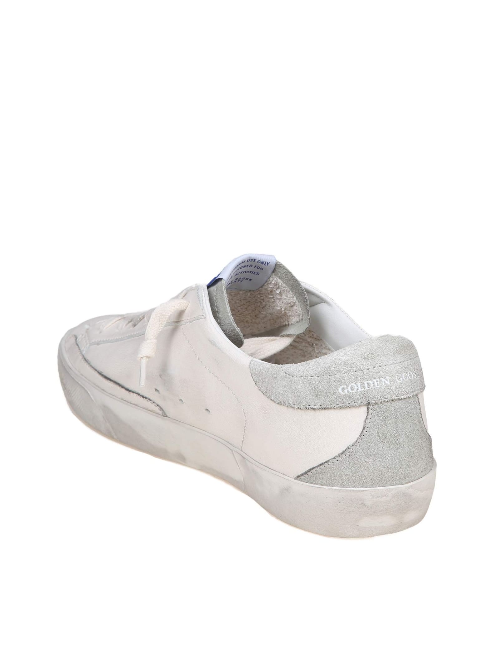 Shop Golden Goose Super Star In White/grey Leather In White/ice Grey