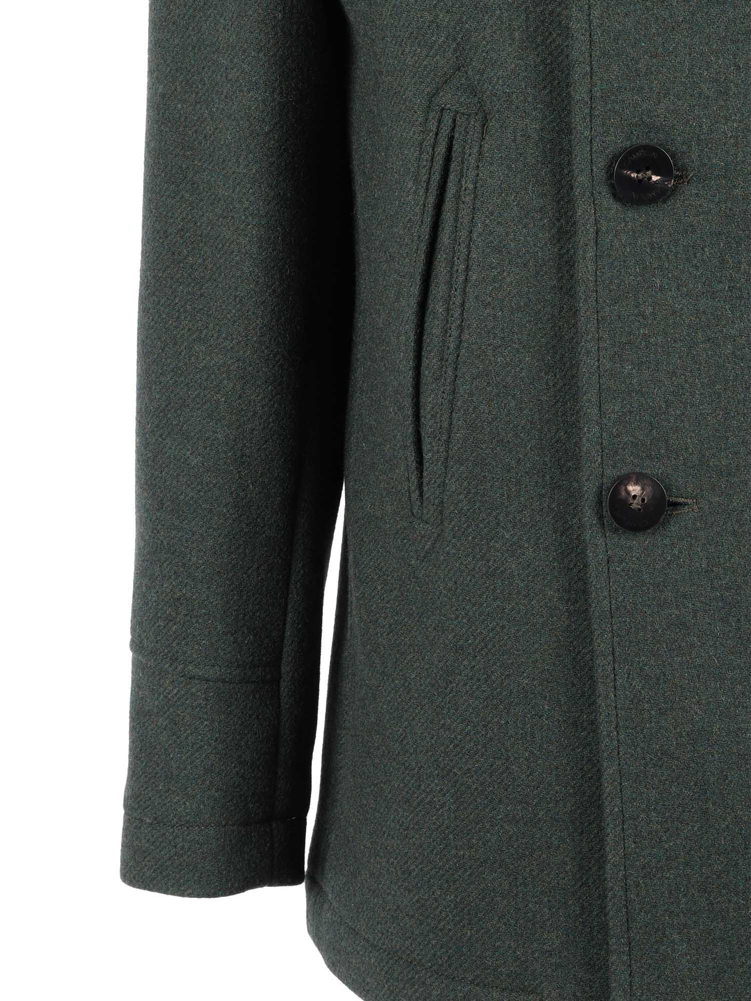 Camplin Double-breasted Wool Blend Peacoat In Green