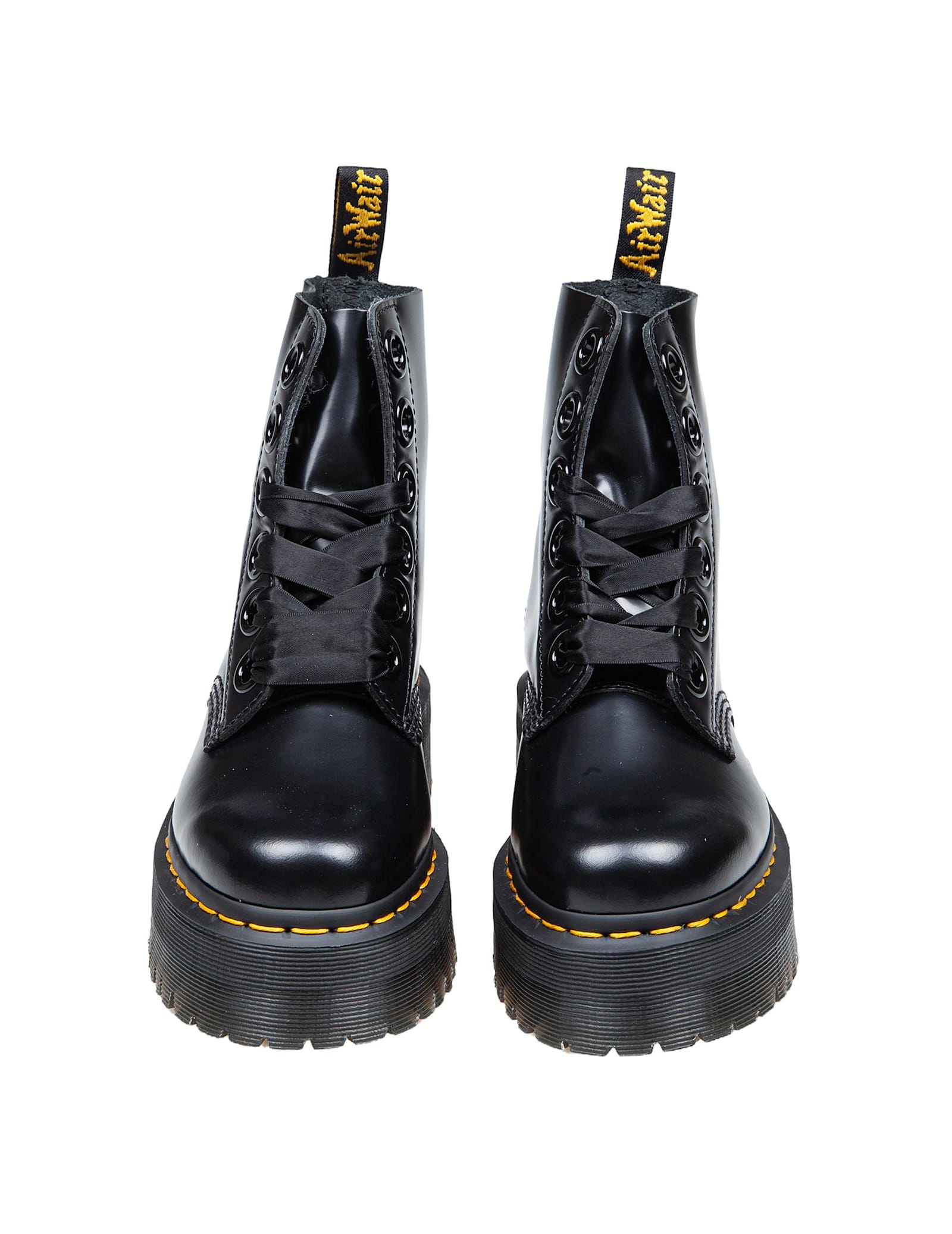 Shop Dr. Martens' Dr.martens Molly Anfibio In Leather Color Black