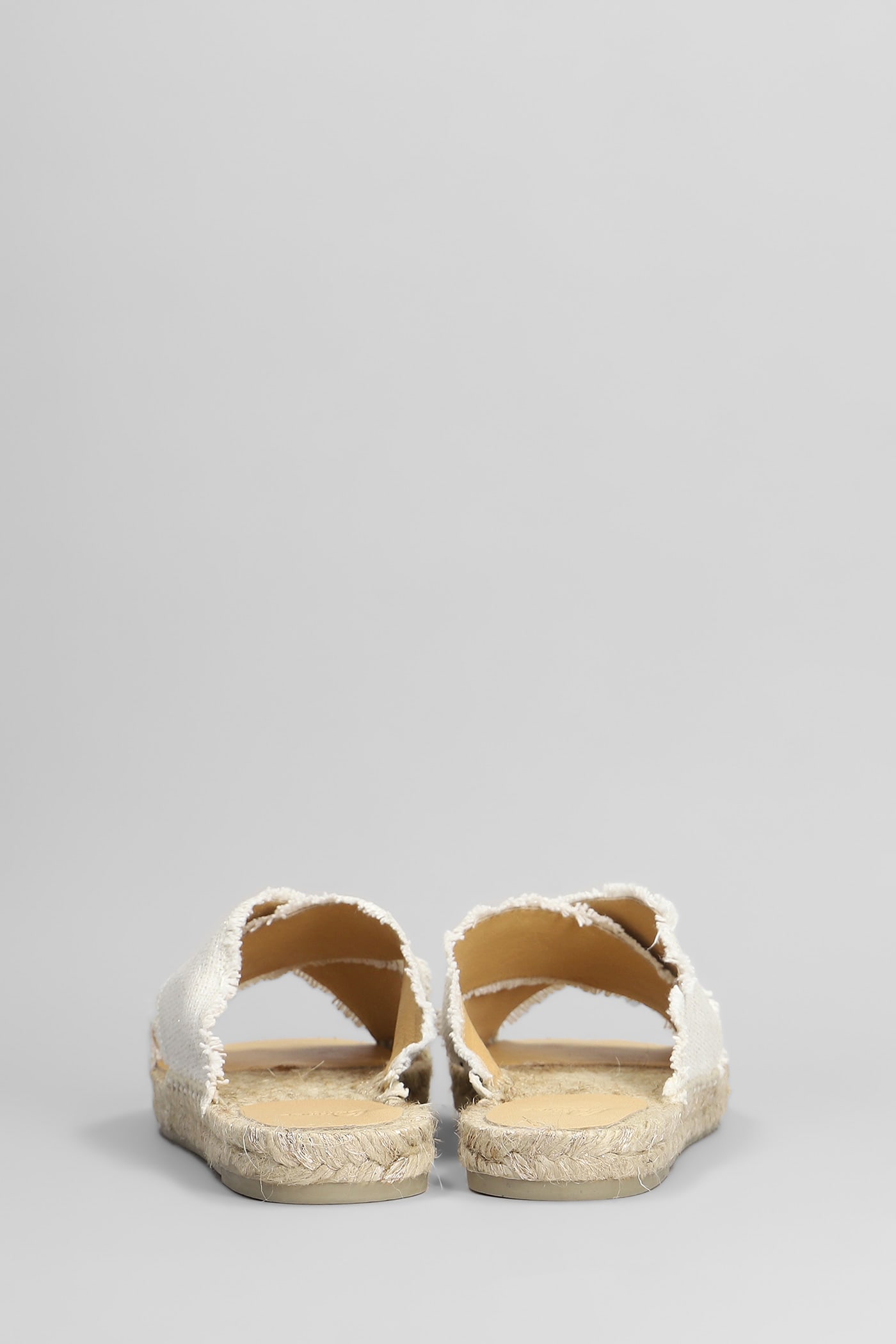 Shop Castaã±er Palmera-032 Flats In White Canvas