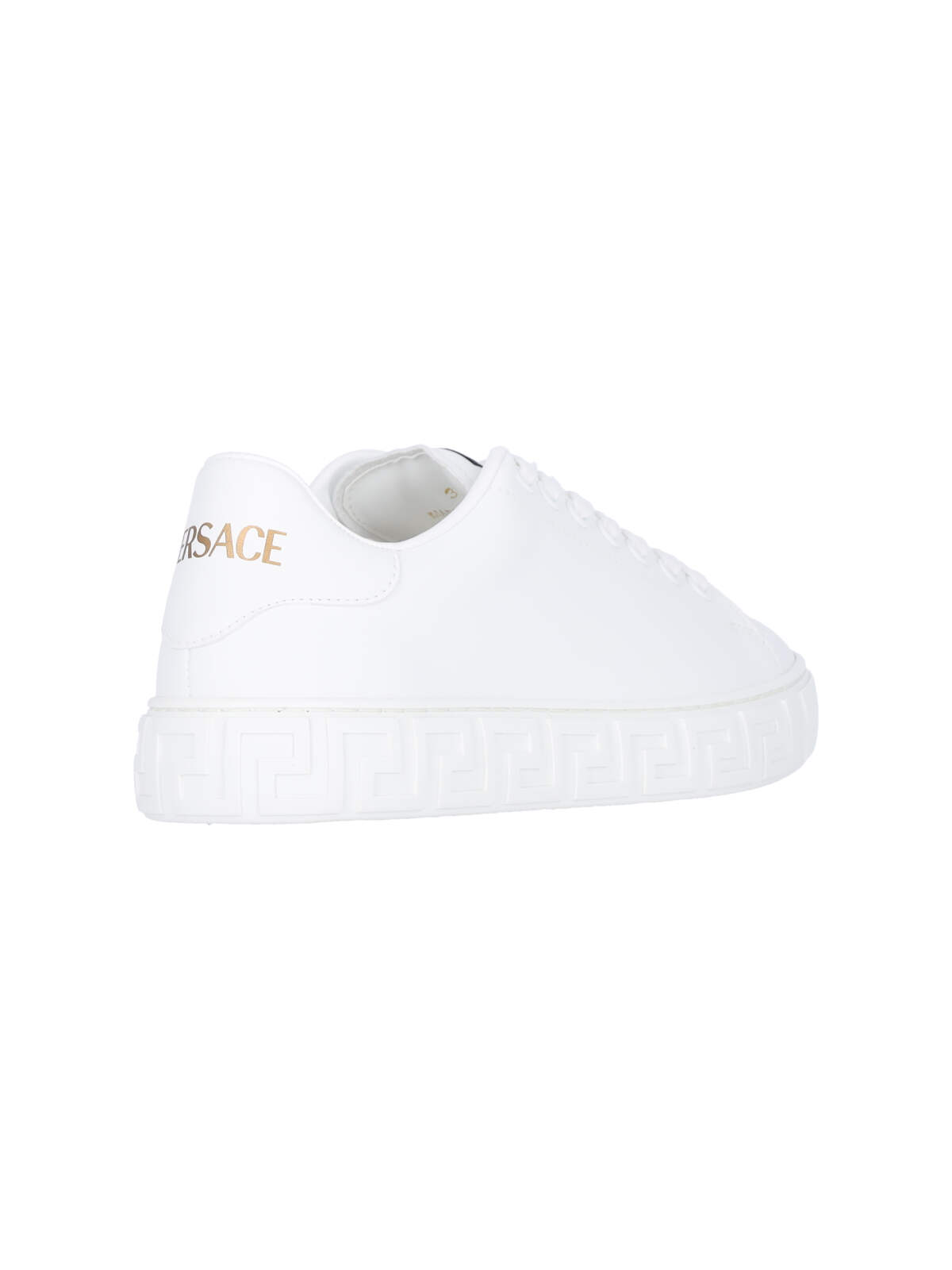 Shop Versace Greca Sneakers In White