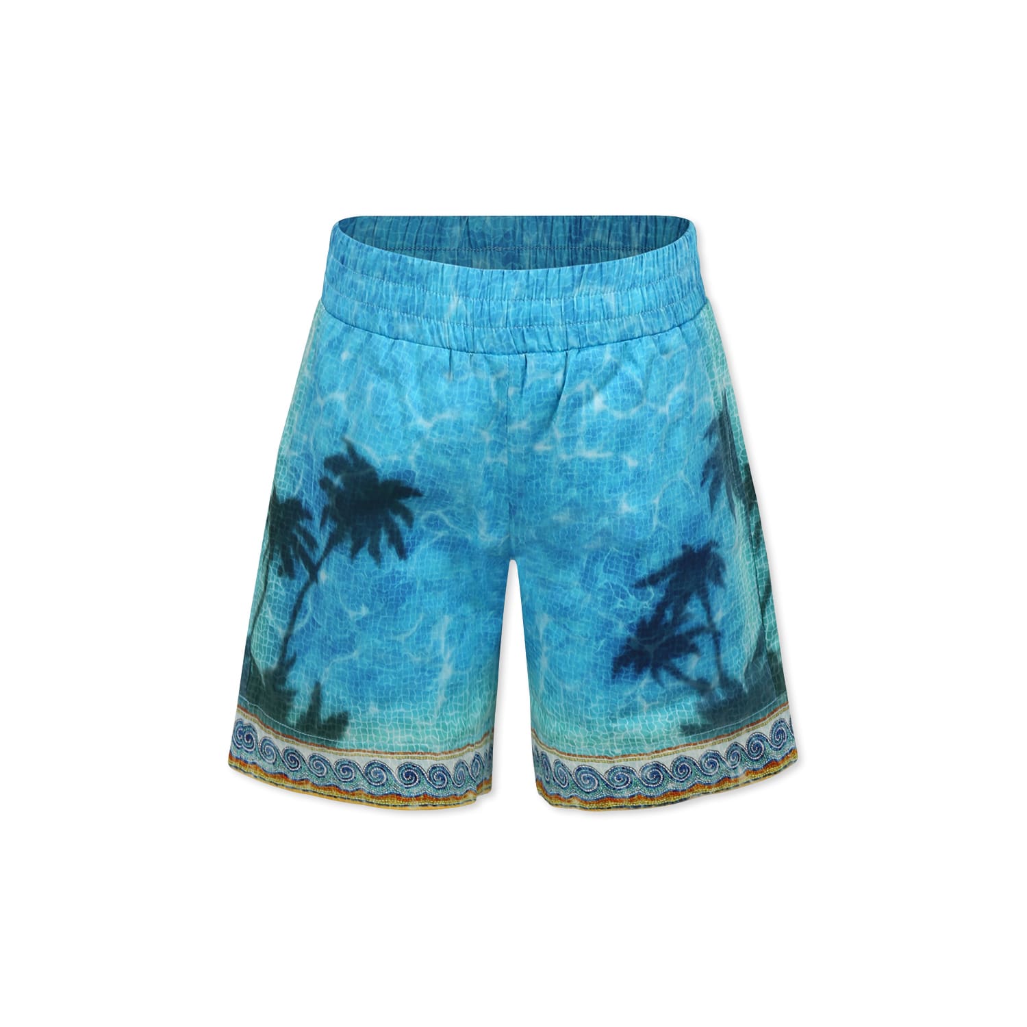Casablanca Printed Shorts In Light Blue
