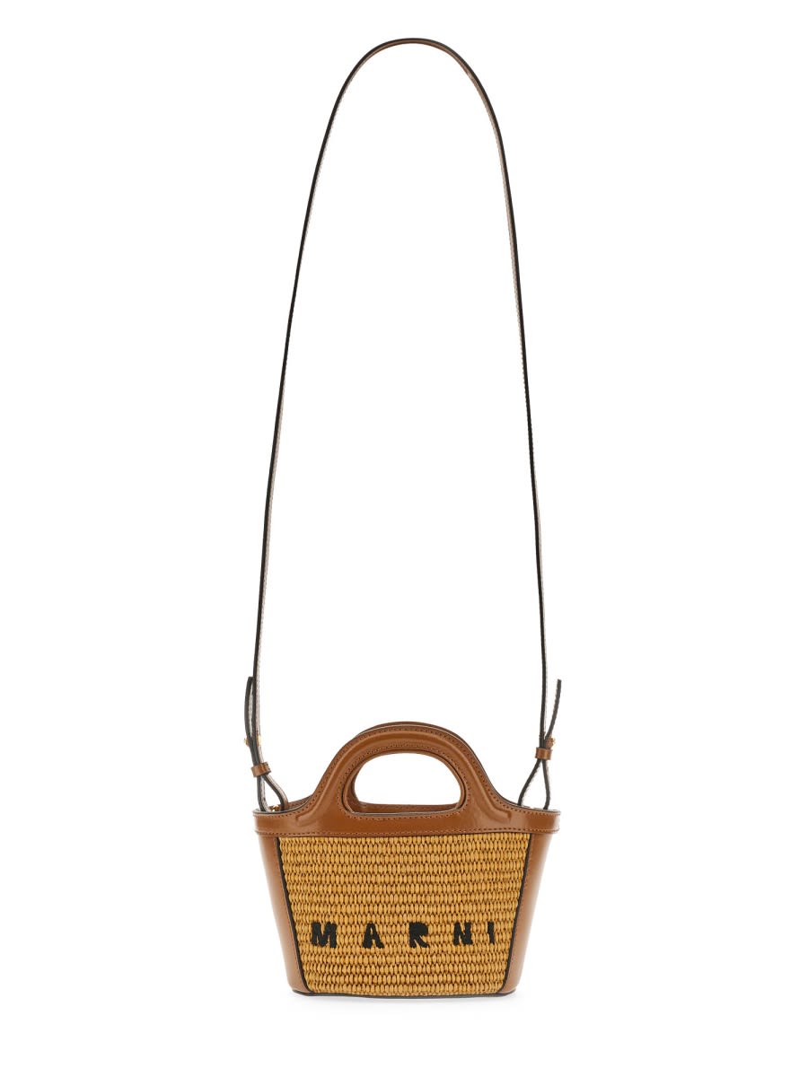 Shop Marni Tropicalia Micro Bag In Beige