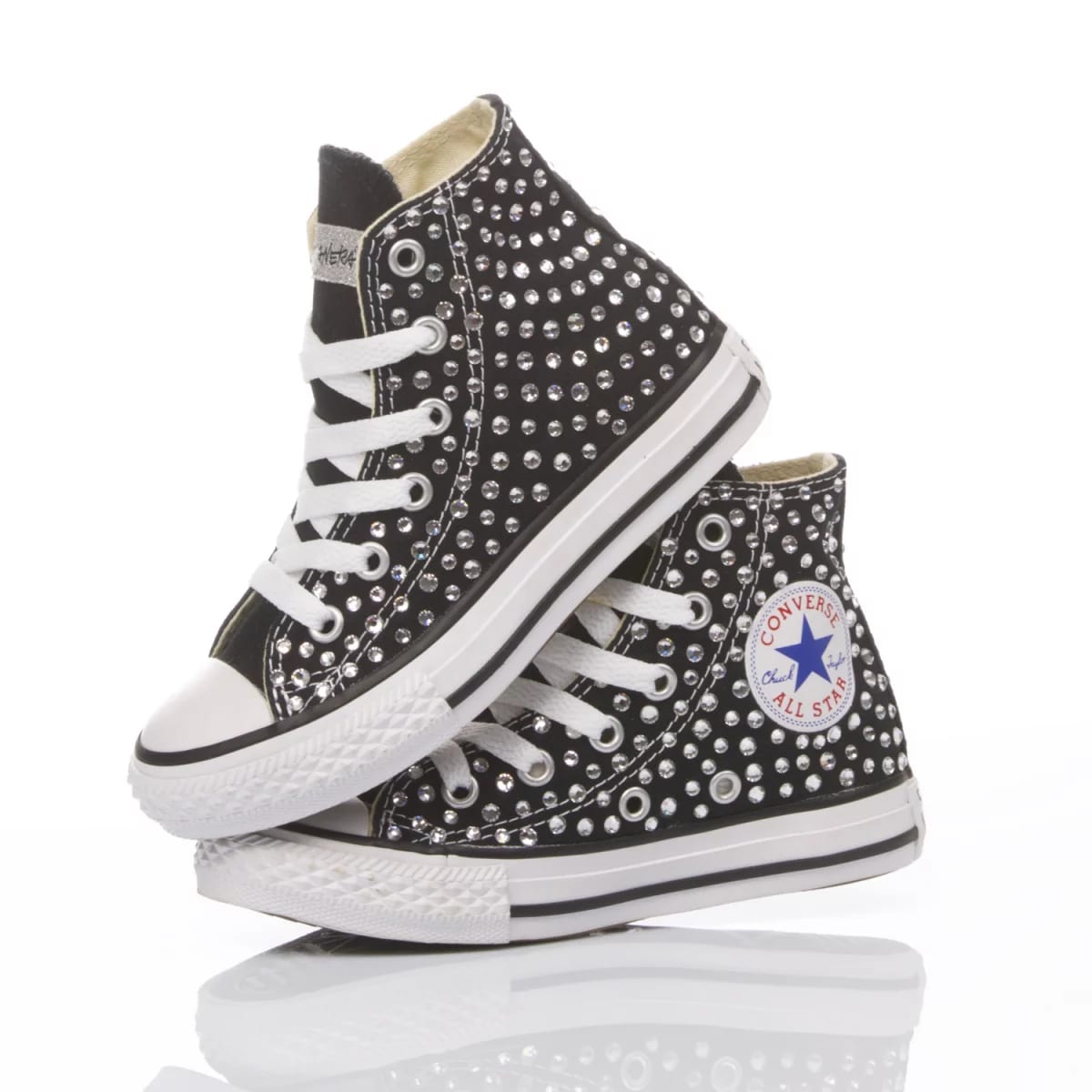 Shop Mimanera Converse Junior Swarovski Black