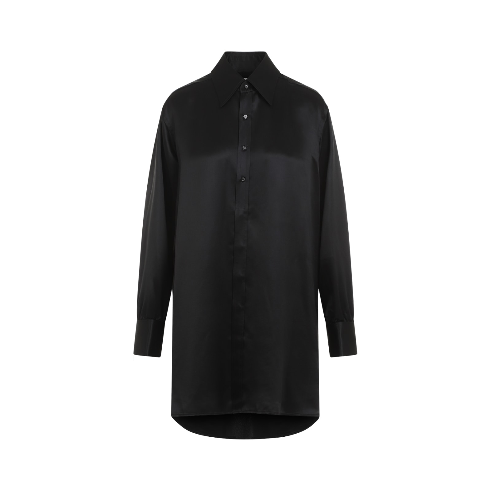 Shop Maison Margiela Silk Shirt In Black