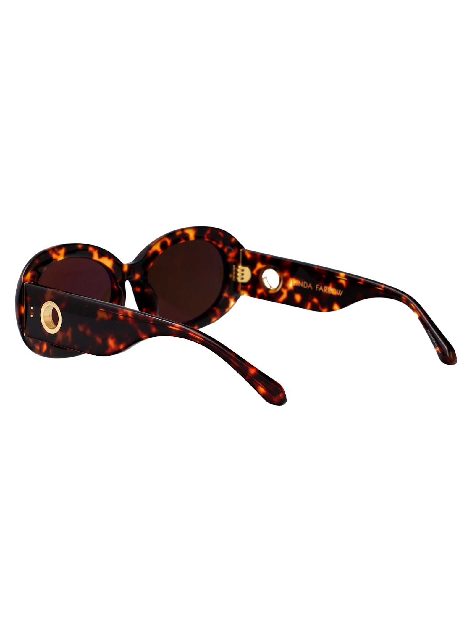 Linda Farrow Sunglasses Lfl1462 C2 Sun C2 In Darkt-shell/lightgold/brown