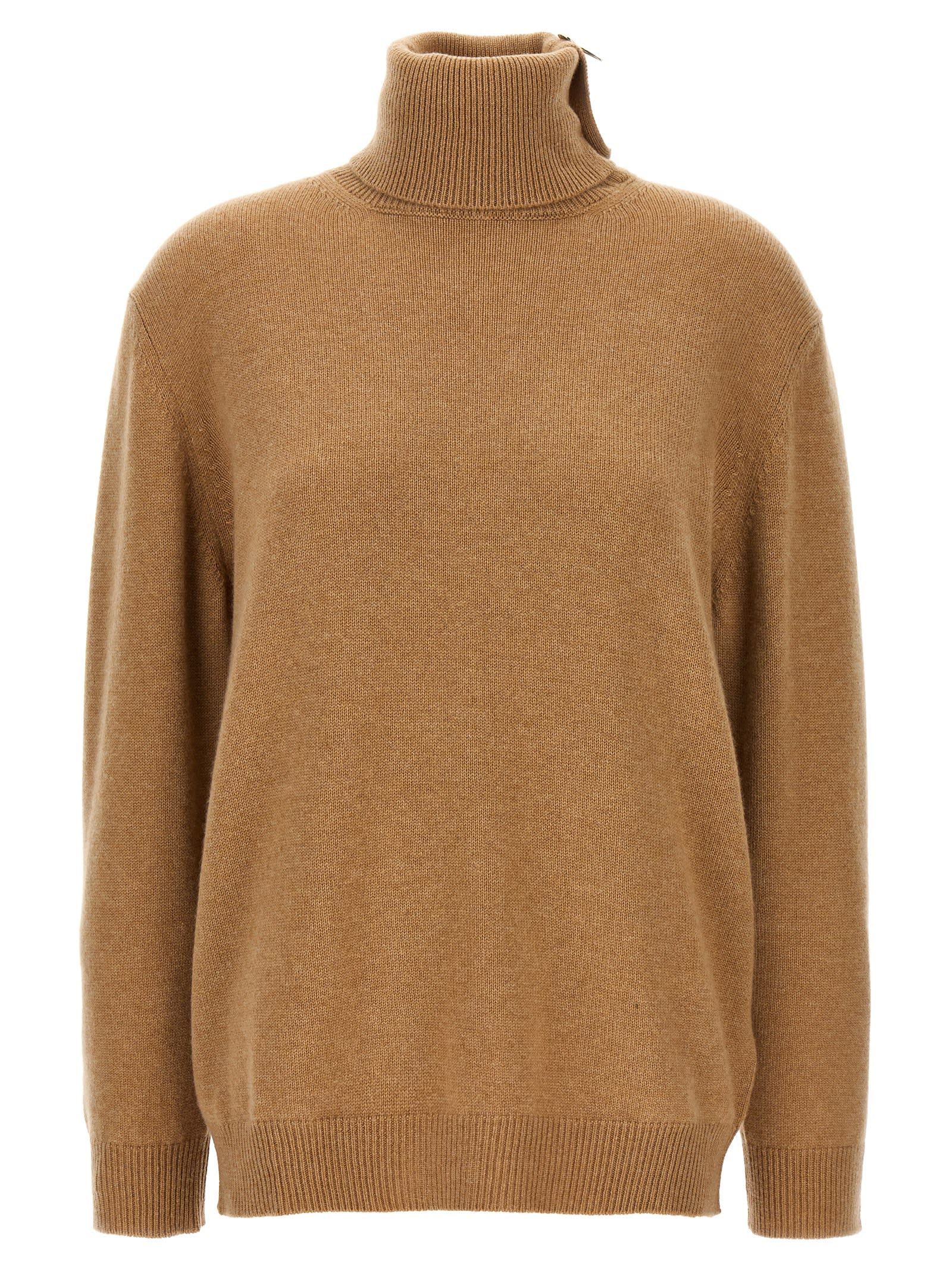 Shop Fabiana Filippi High Neck Sweater In Beige