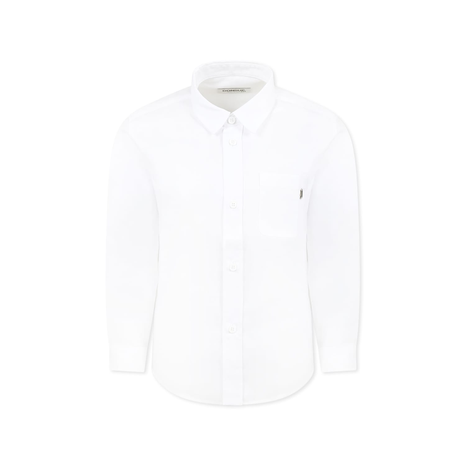 Dondup White Shirt For Boy With Logo In White