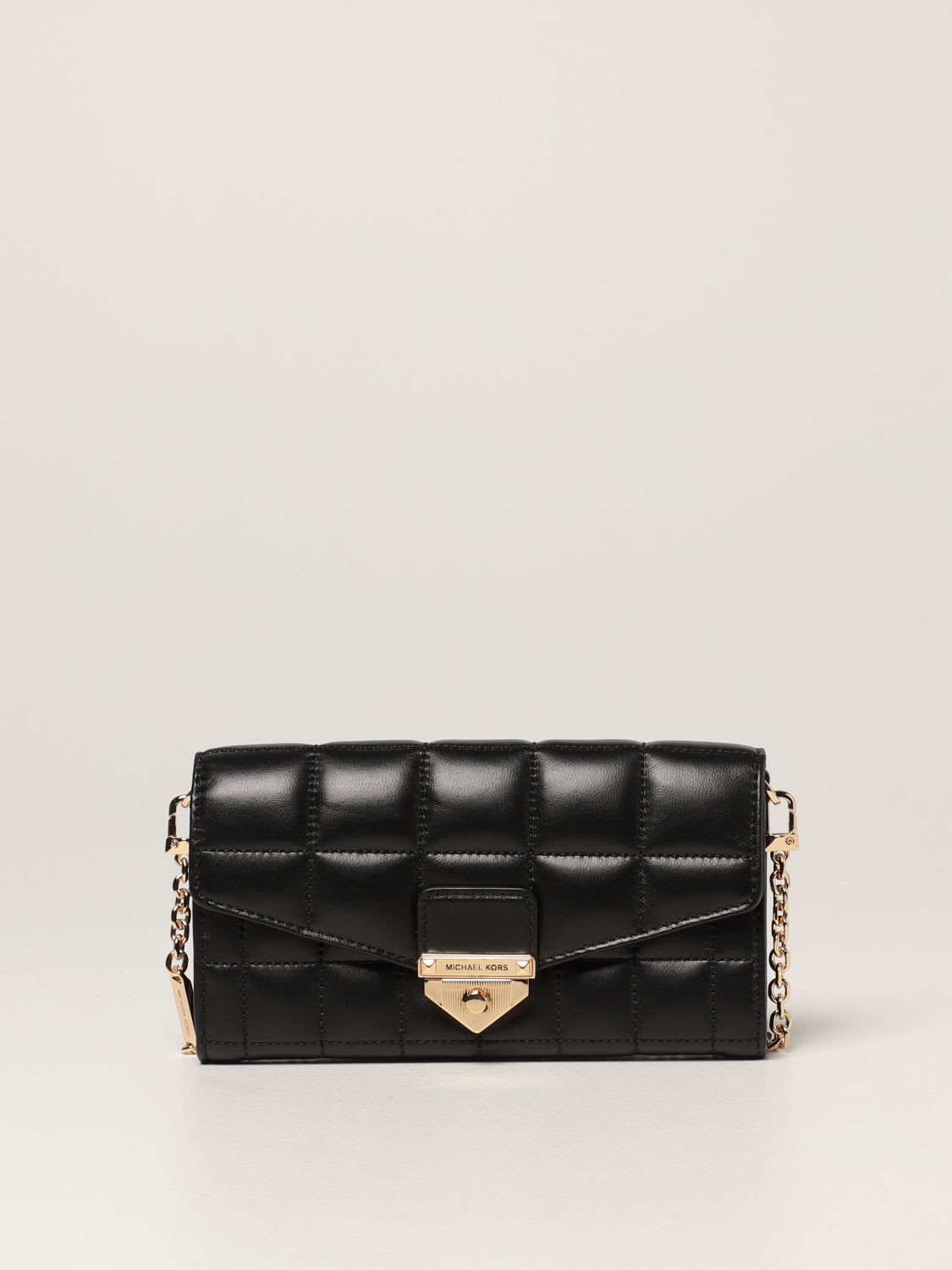 michael kors black bag with red interior