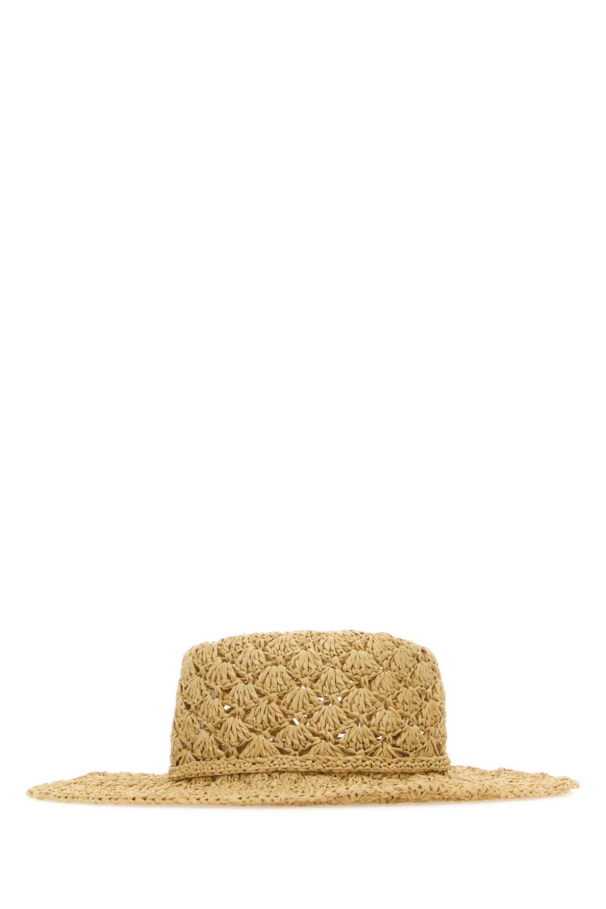 Valentino Natural Raffia Escape Hat In Naturalegold