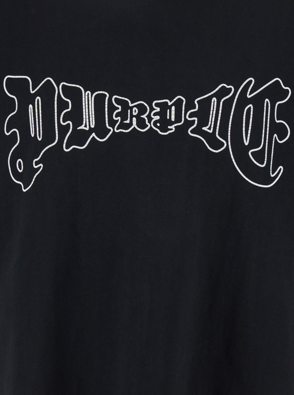 Purple Brand Black Crewneck T-shirt With Logo Print On The Front In Cotton Man