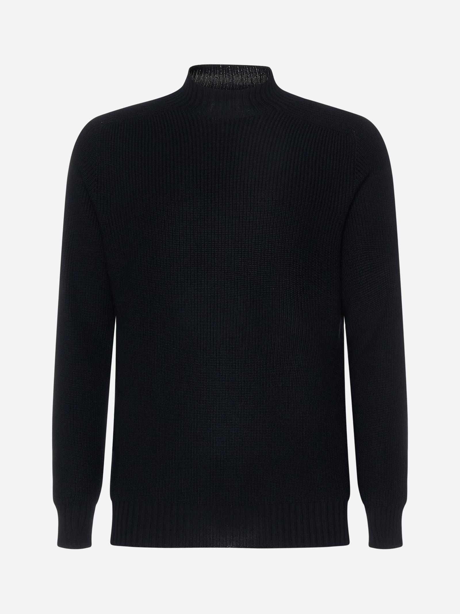 Virgin Wool Mock Neck Sweater