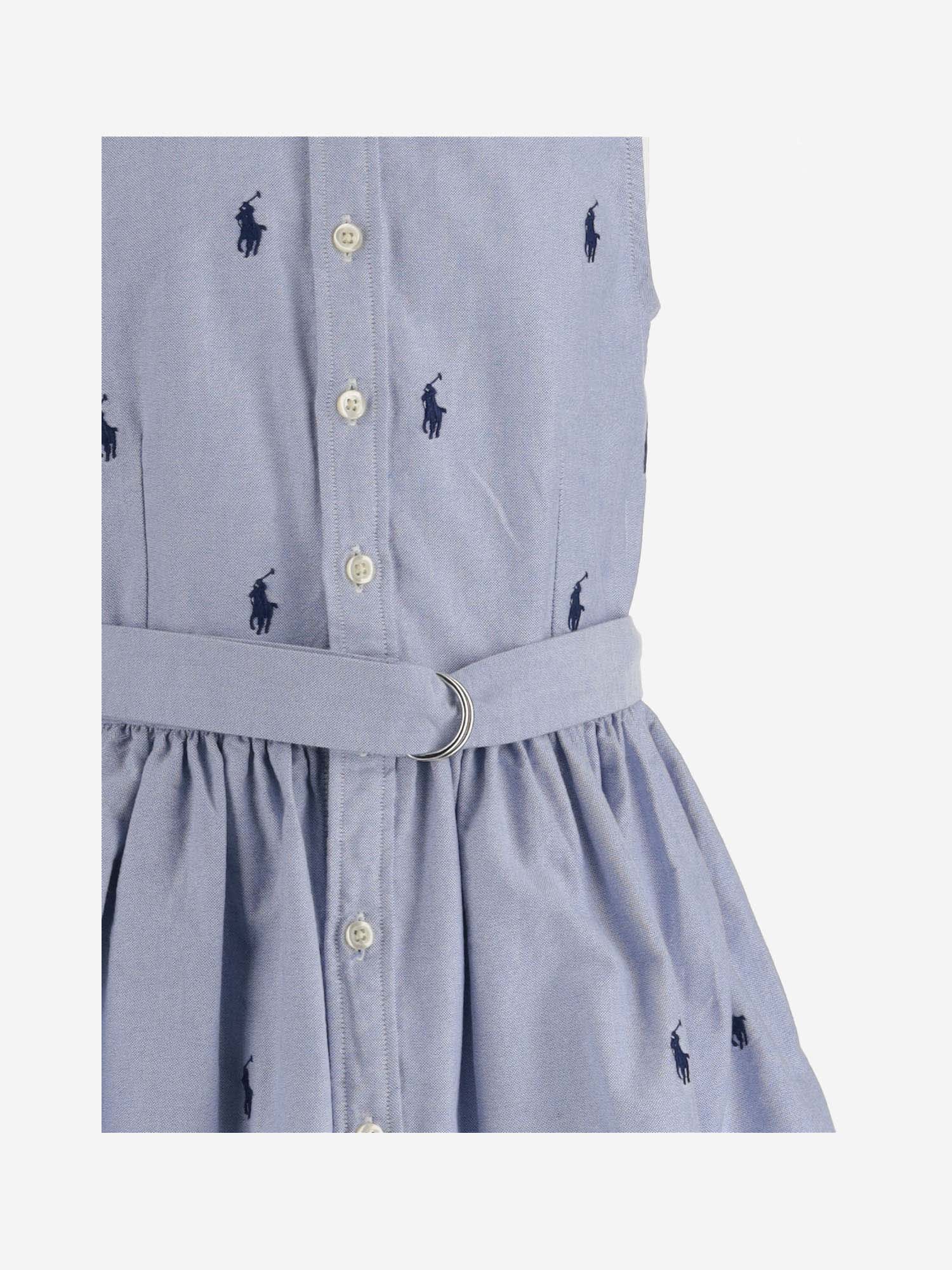 Shop Polo Ralph Lauren Cotton Dress With All-over Logo