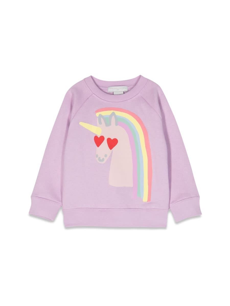 Shop Stella Mccartney Unicorn Crewneck Sweatshirt In Lilac
