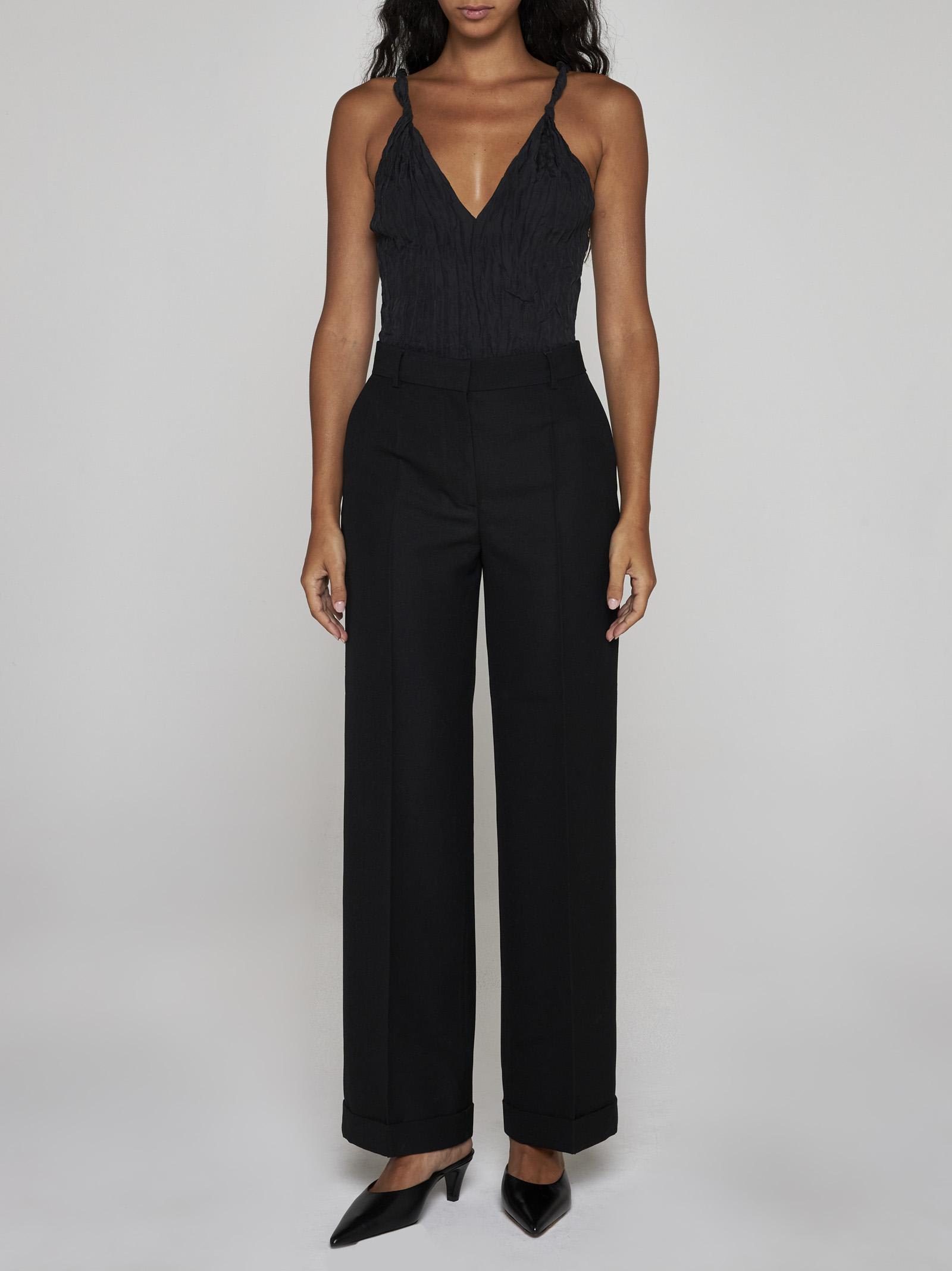 Shop Totême Wool-blend Tailored Trousers In Black