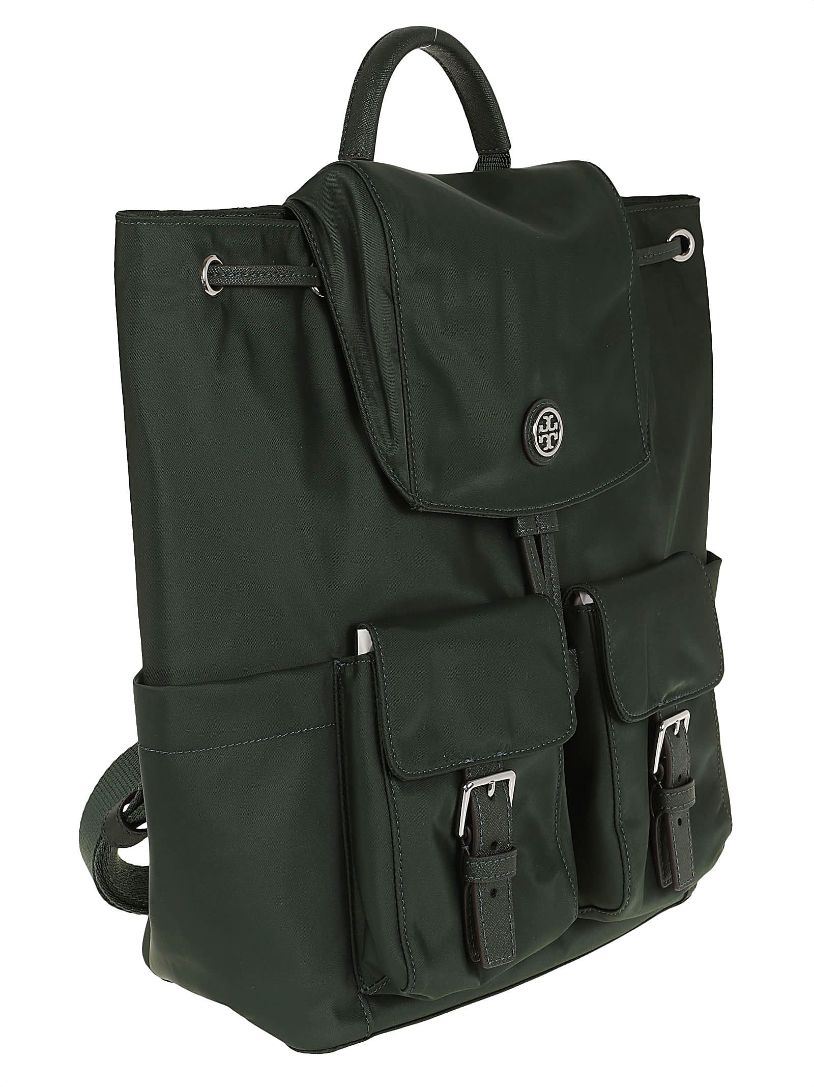 Shop Tory Burch Virginia Flap Backpack In Basil