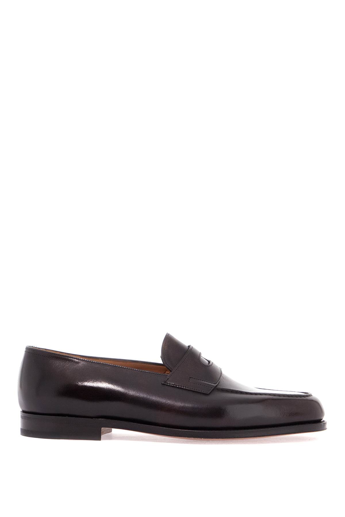 Dark Brown Leather Oxford Shoes With Tapered Design