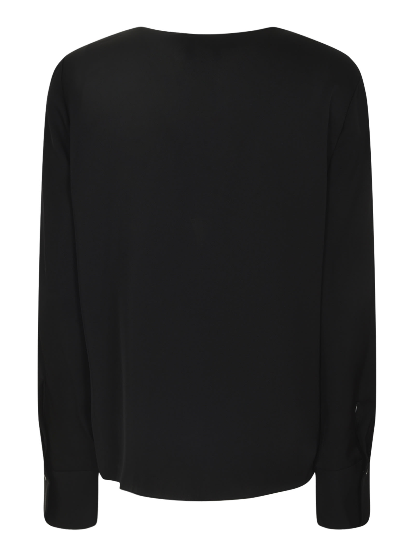 Theory V-neck Long-sleeved Plain Top In Black