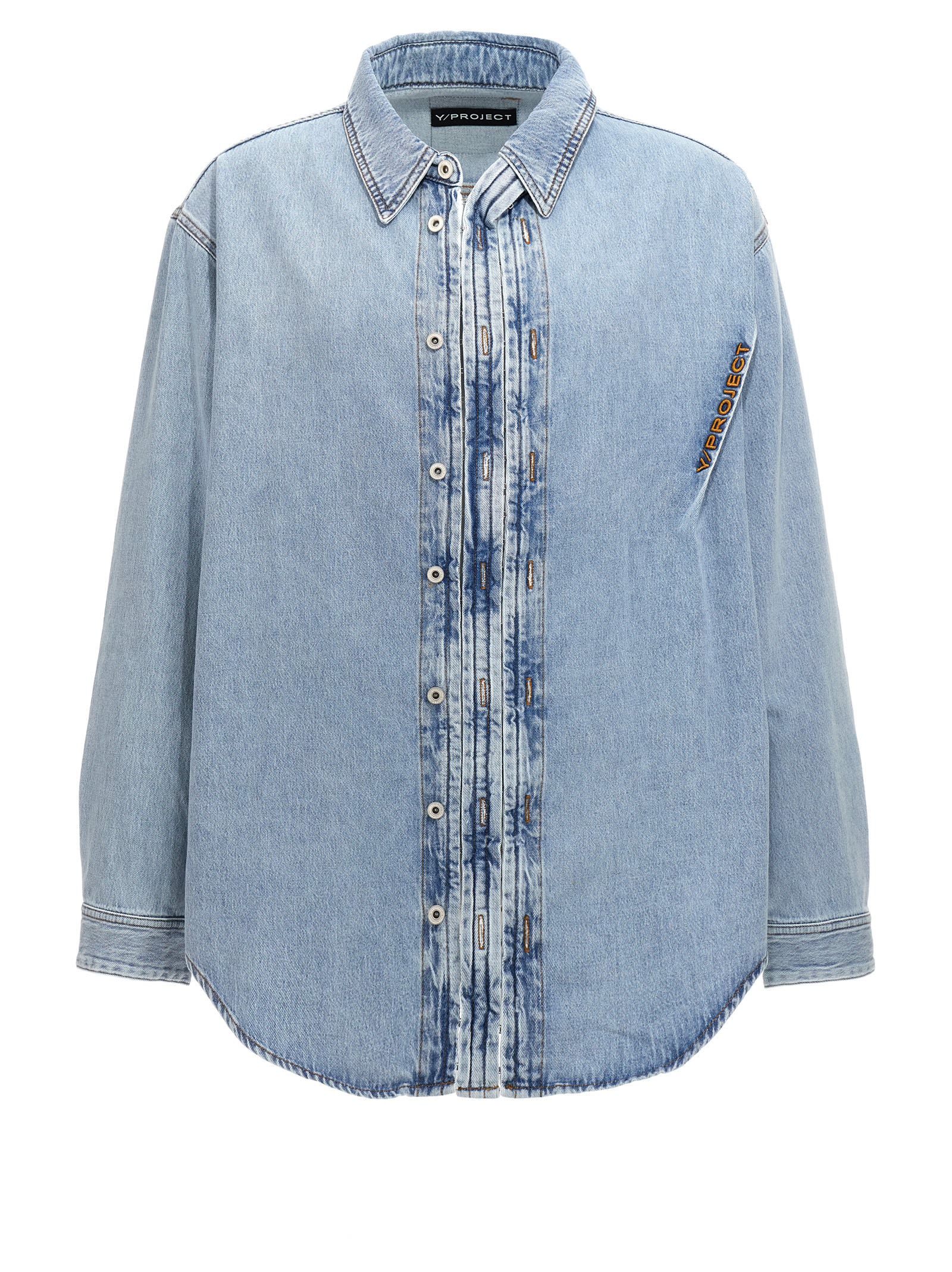 Shop Y/project Hook And Eye Shirt In Light Blue