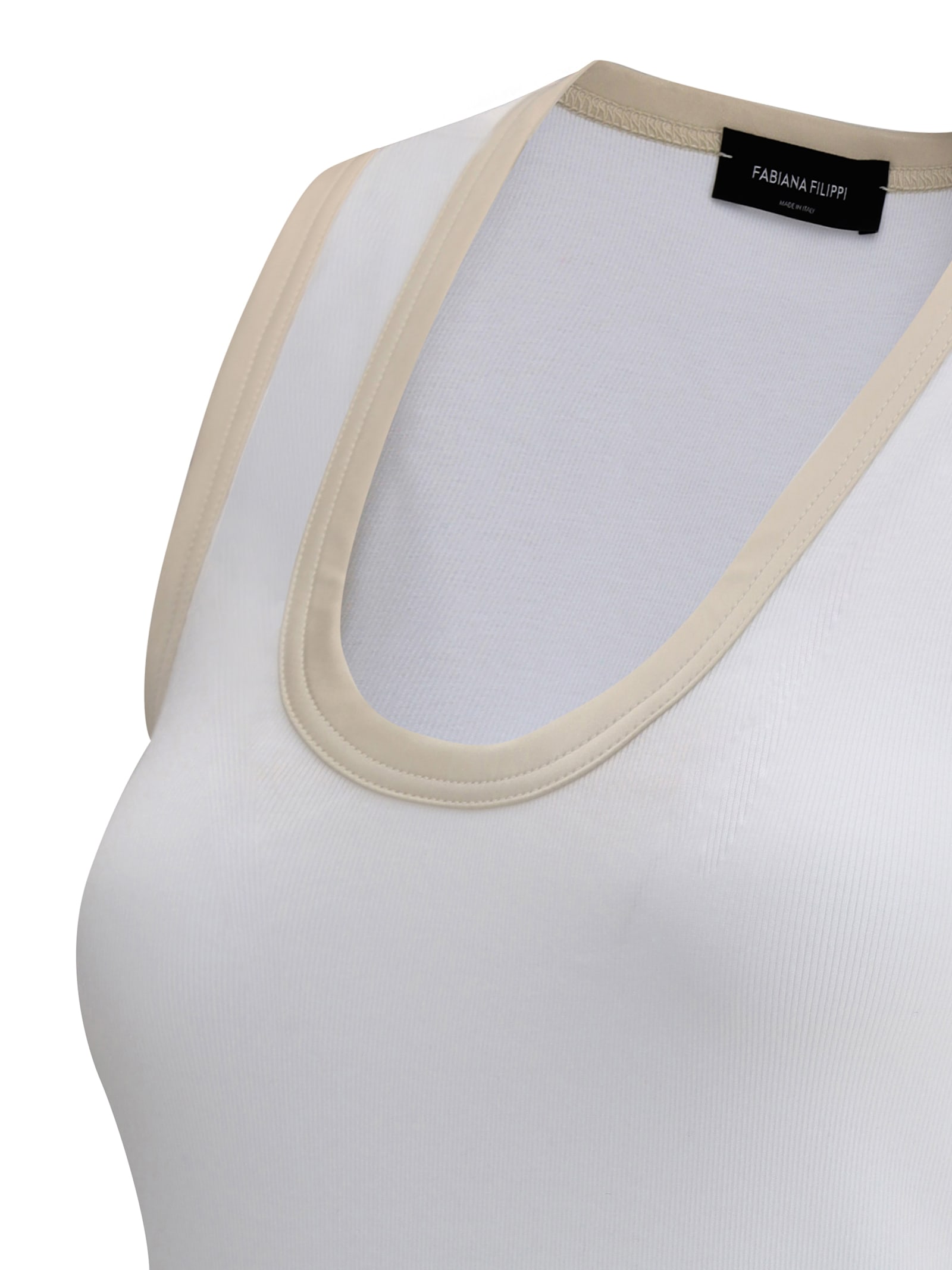 Fabiana Filippi Ribbed Tank Top With Scoop Neckline