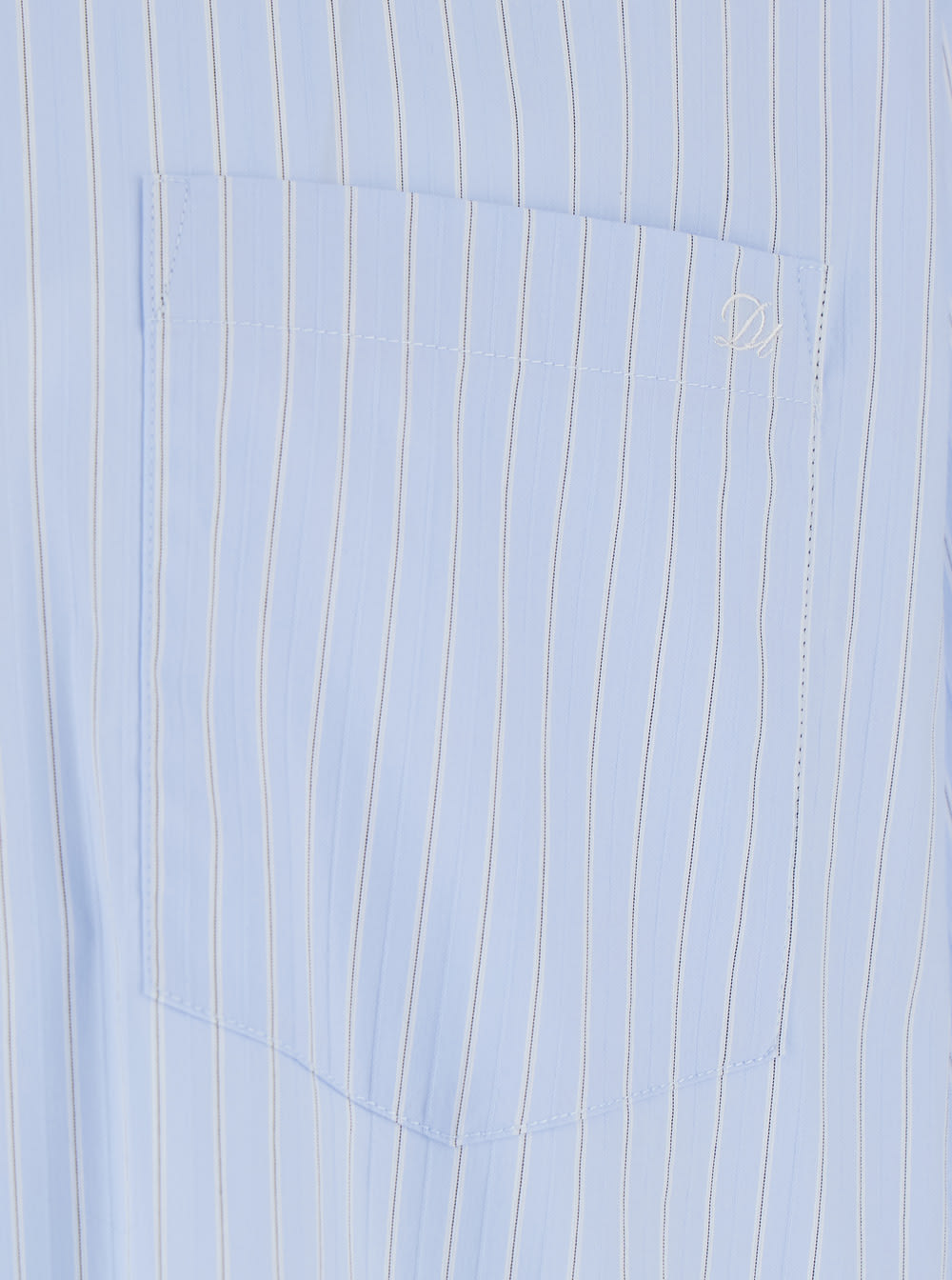 Dunst Light Blue Shirt With Patch Pocket On The Front And Embroidered Logo In Cotton Poplin Man In Light Blue