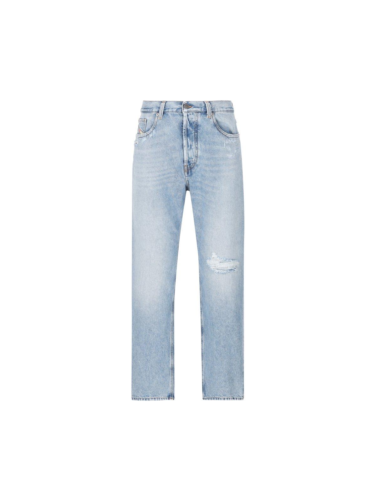 Straight-leg Distressed Jeans