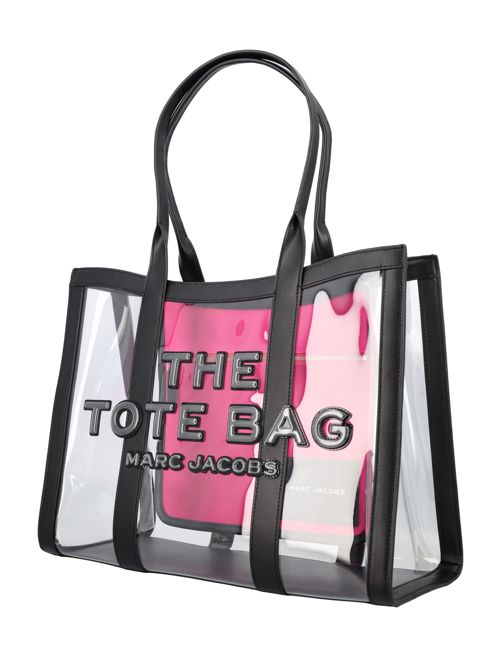 Shop Marc Jacobs The Clear Large Tote Bag In Black